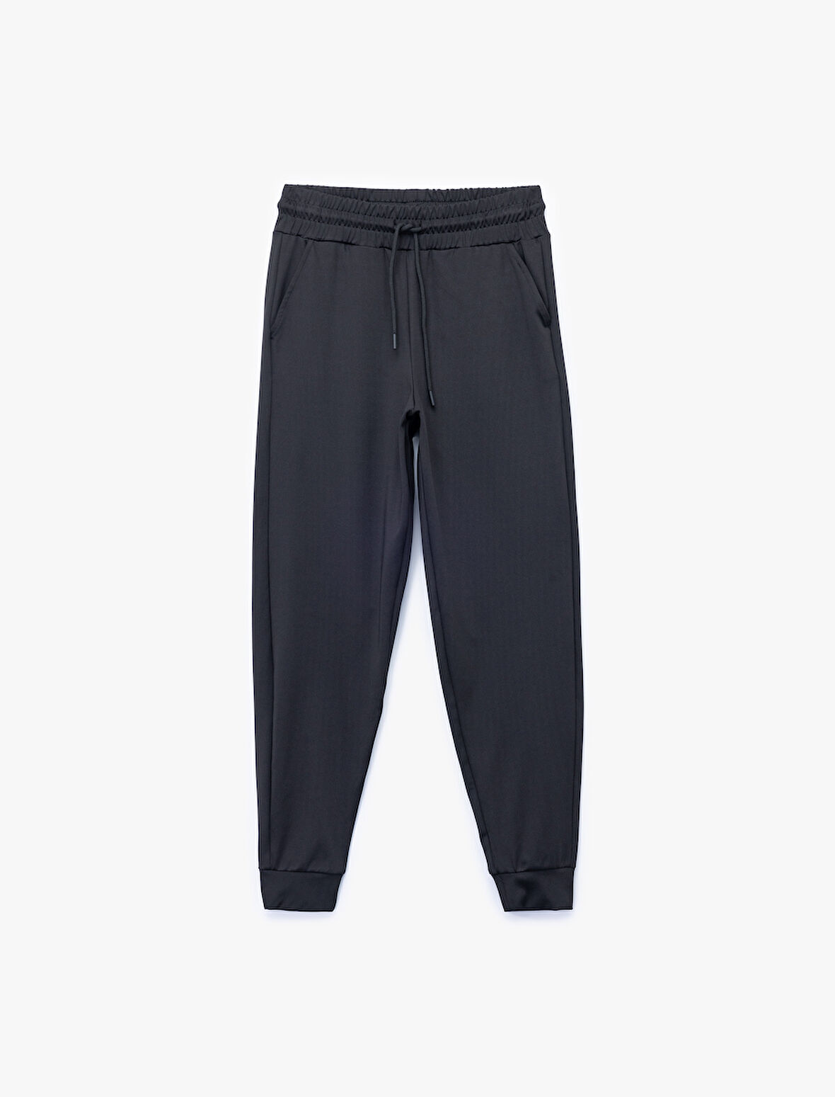 Yüksek Bel Bağcıklı Spor Jogger Eşofman Altı