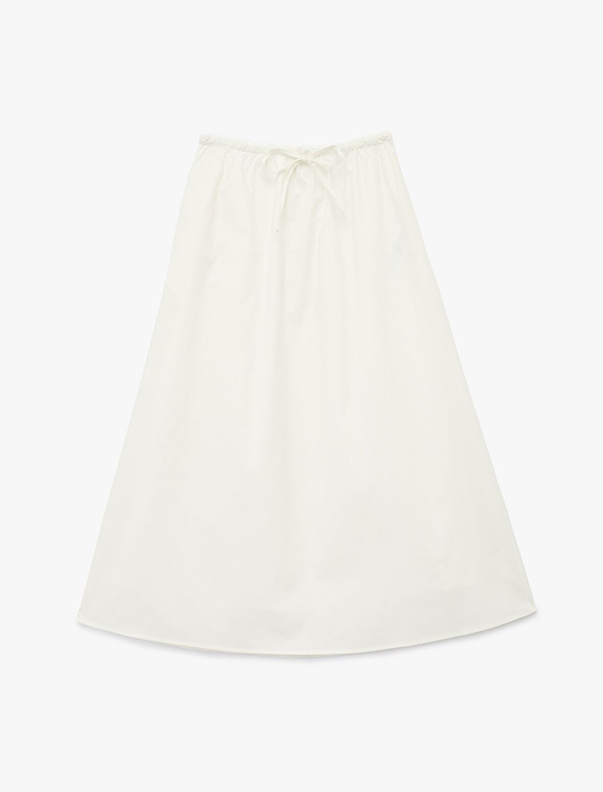 Pamuklu Astarlı Rahat Kalıp Yüksek Bel Poplin Kloş Etek