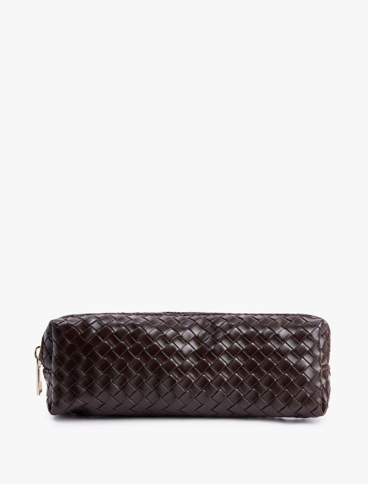 Örgü Desenli Fermuarlı Makyaj Çantası