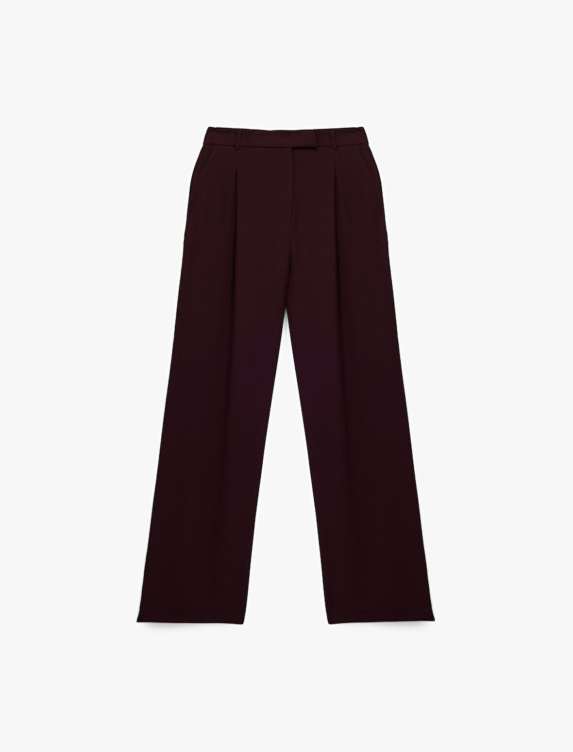 Yüksek Bel Cepli Nervürlü Krep Palazzo Pantolon