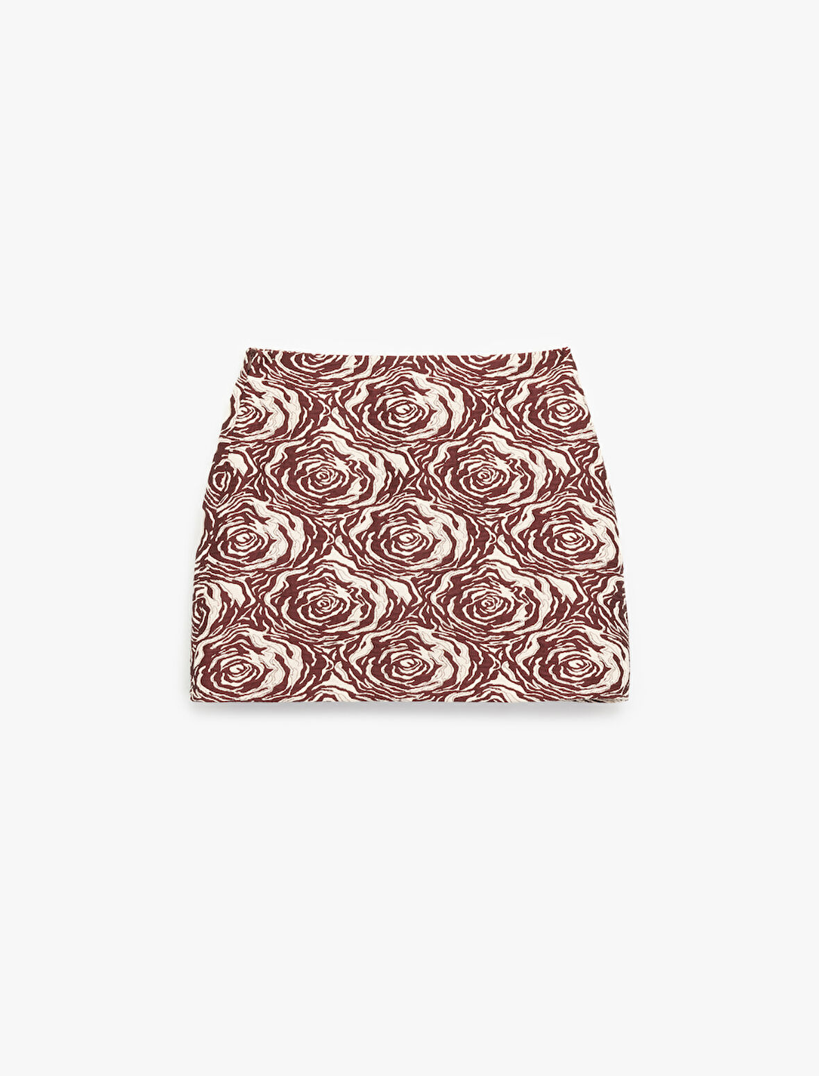 Slim Fit Floral Desenli Mini Etek