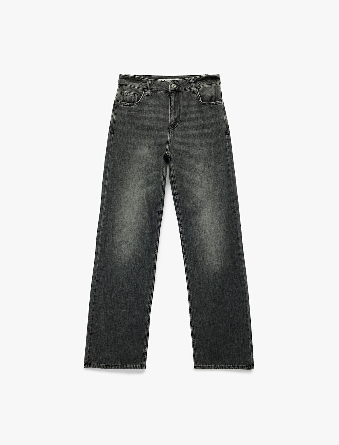 Yıkamalı Cepli Normal Bel Düz Paça Jean Pantolon -  Longer Straight Fit Jean