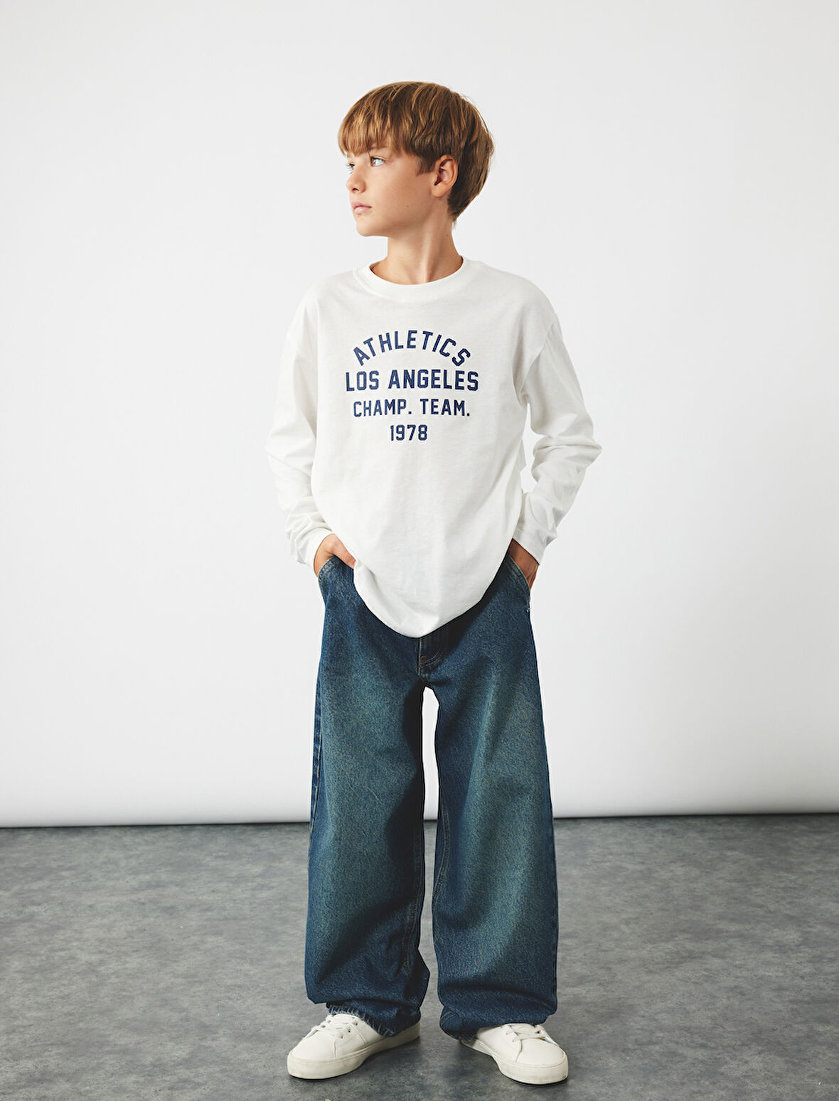 Pamuklu Geniş Paça Denim Pantolon - Loose Fit Jean