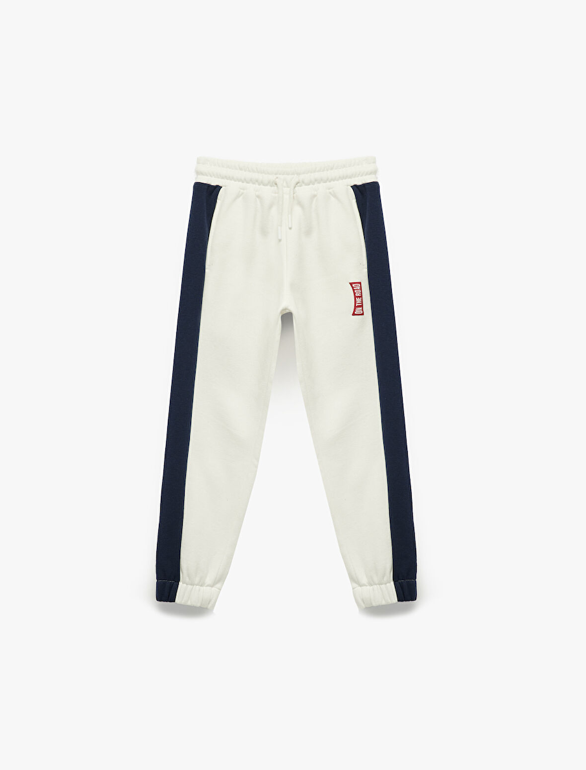 Üç İplik Şardonlu Cepli Beli Lastikli Renk Kontrastlı Jogger Eşofman Altı