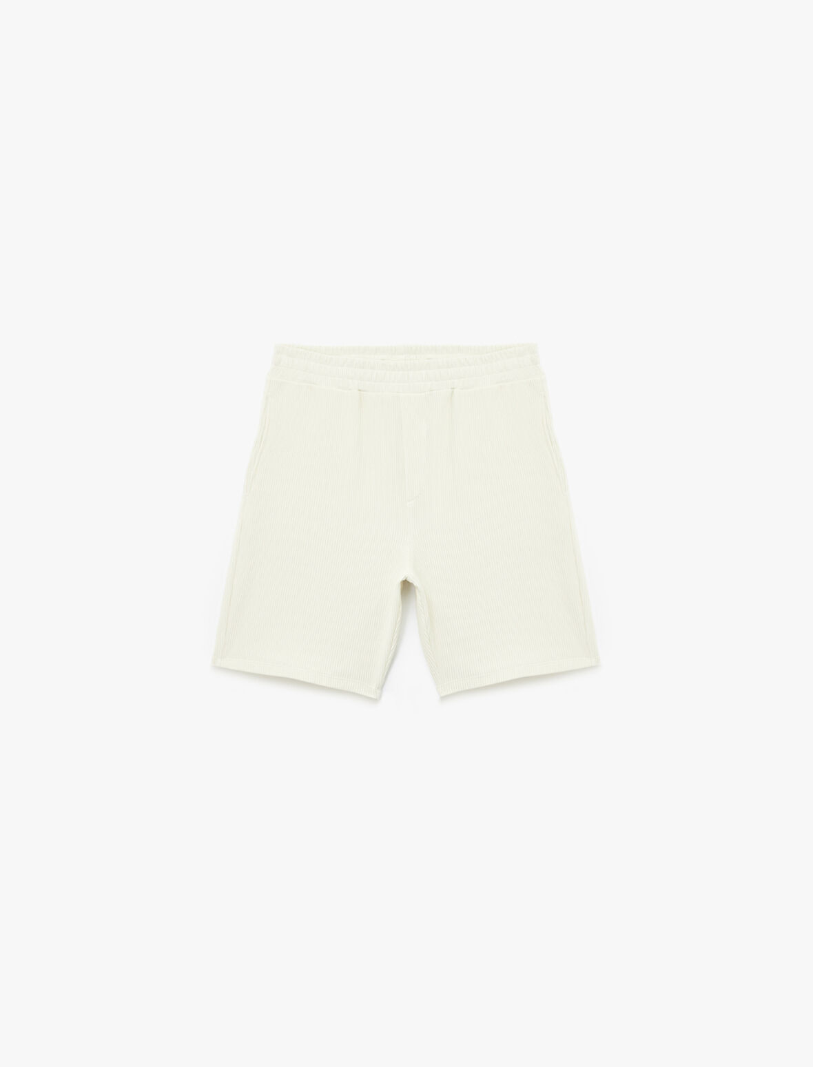 Pamuklu Cep Detayı Fitilli Bermuda Şort