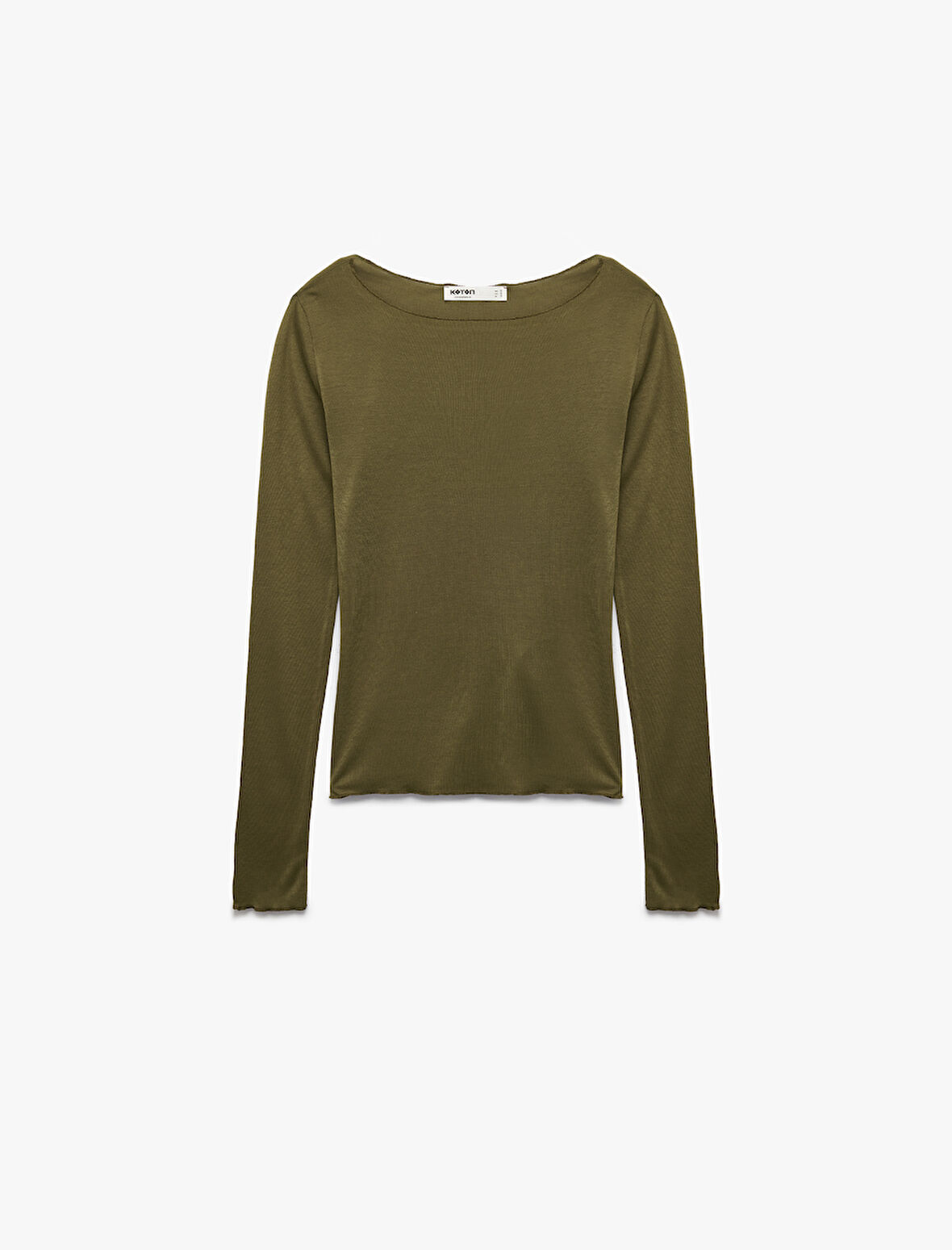 Rahat Kalıp Uzun Kollu U Yaka Viskon Pijama Üstü