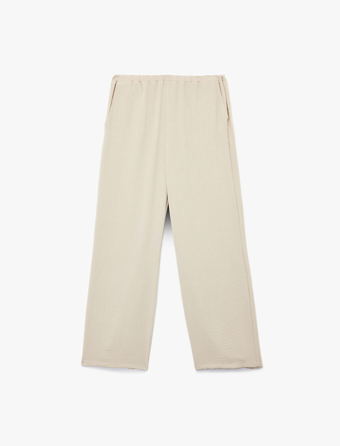 Aerobin Kumaş Straight Fit Düz Bol Paça Pantolon