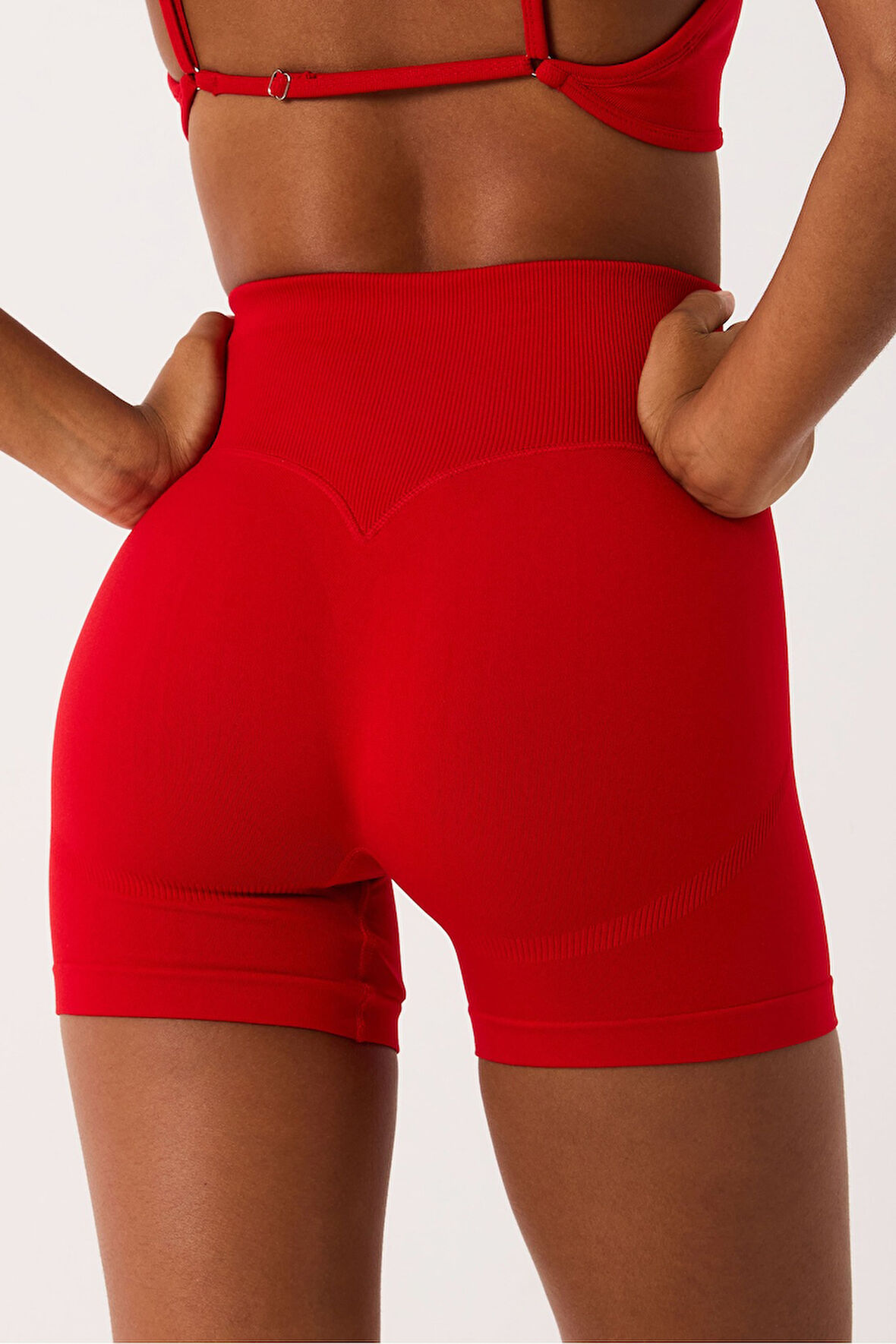 Aura Spor Şort Yüksek Bel Esnek Şekillendirici ve Toparlayıcı Seamless Tayt Kısa Şort