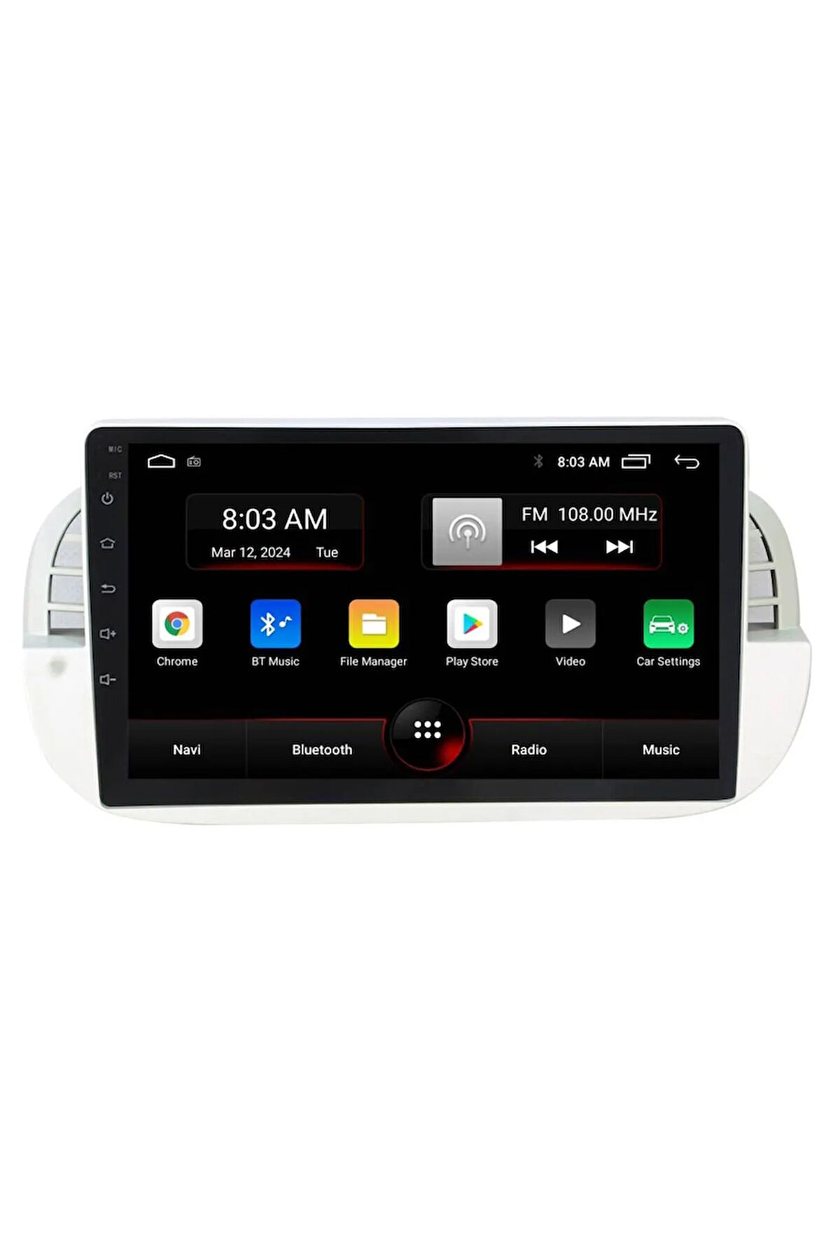 Araç Multimedya Cihazı - 2 32 / Ips 9 Inch Ekran - Navigasyon - Carplay - Fiat 500 White - Vsr