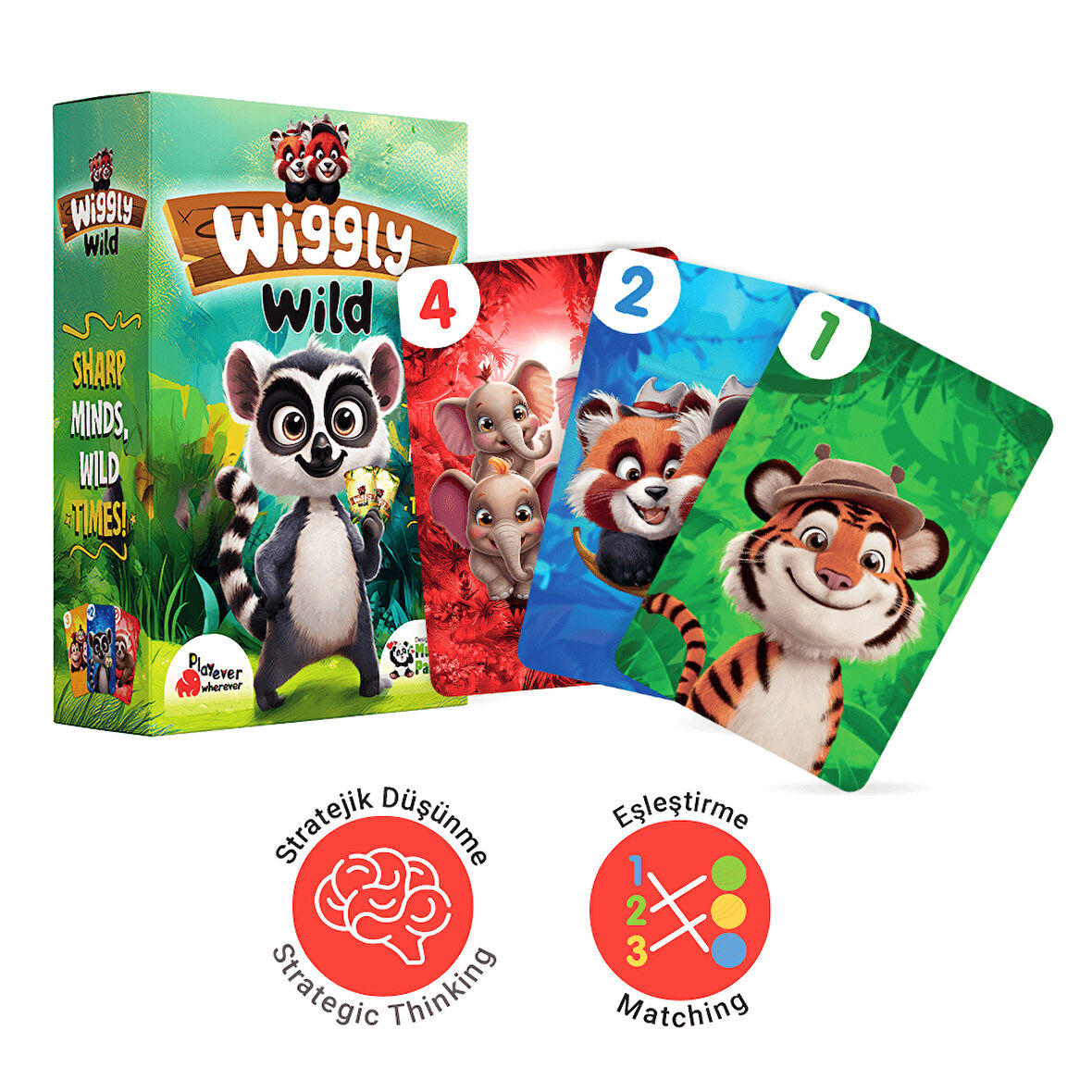 Playever Wiggly Wild, Renk ve Sayı Eşleştirme Kart Oyunu (3-6 Yaş)