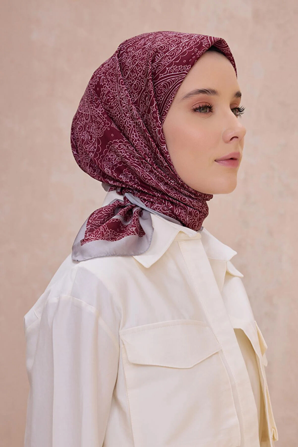 Belli Fresh Twist Eşarp 09 Bordo Karışık Desen 49733