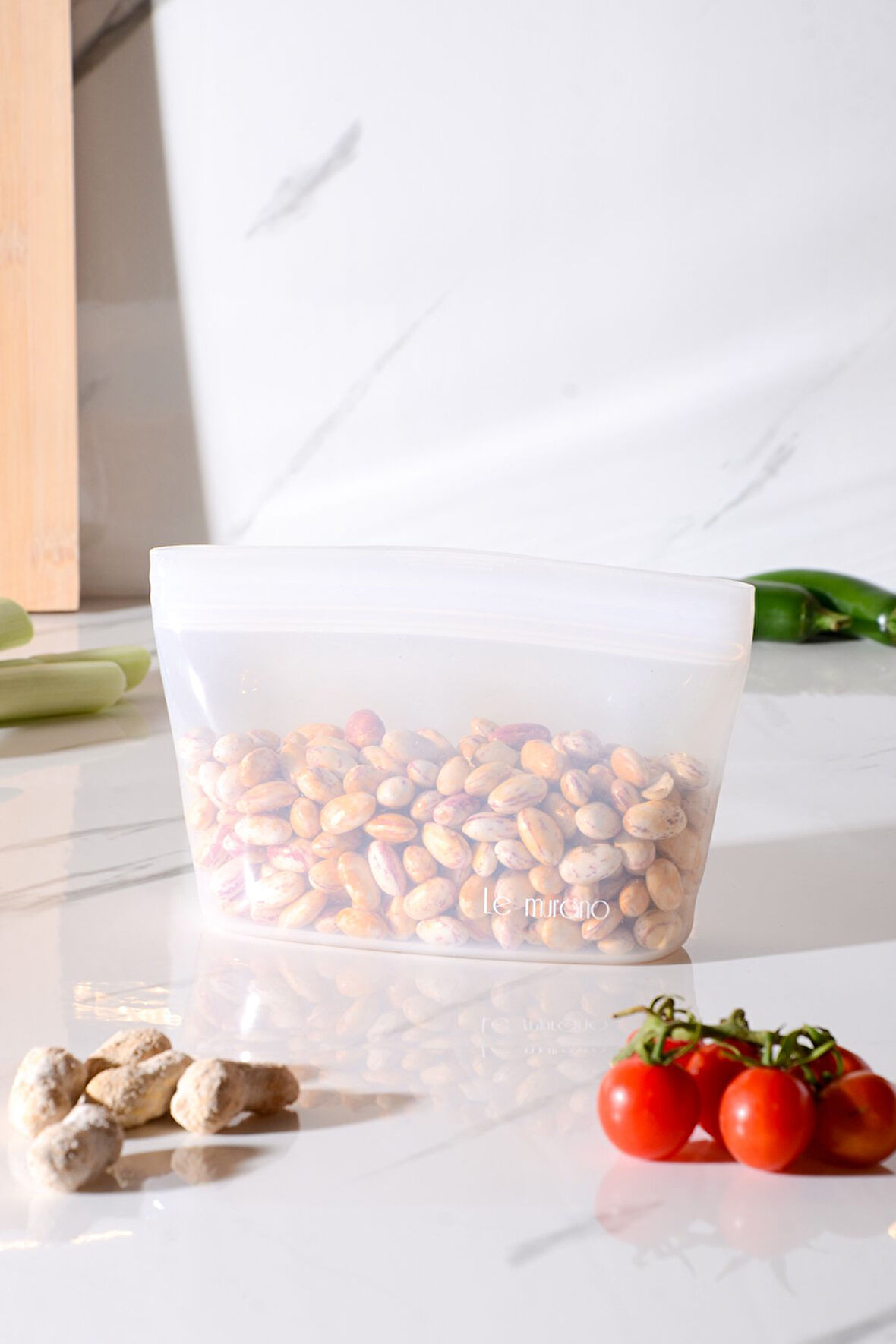 Lush Hava Sızdırmaz Kilitli Silikon Saklama Torbası 500 ml | Şeffaf