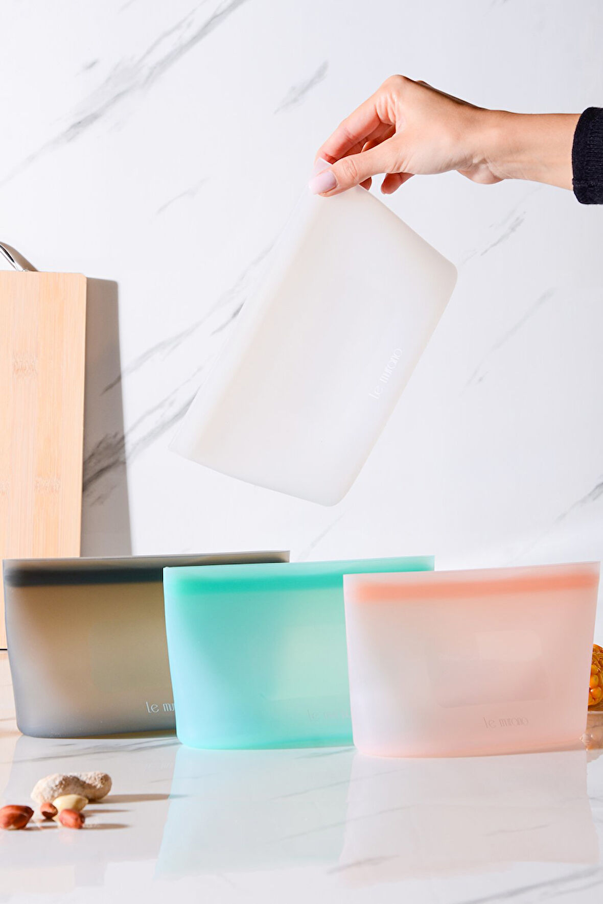 Mood Hava Sızdırmaz Kilitli Silikon Saklama Torbası 680 ml | Şeffaf