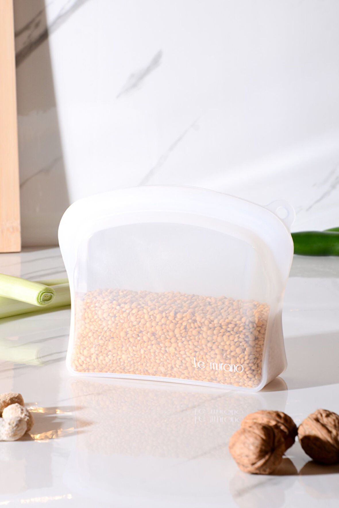 Sheer Hava Sızdırmaz Kilitli Silikon Saklama Torbası 600 ml | Şeffaf