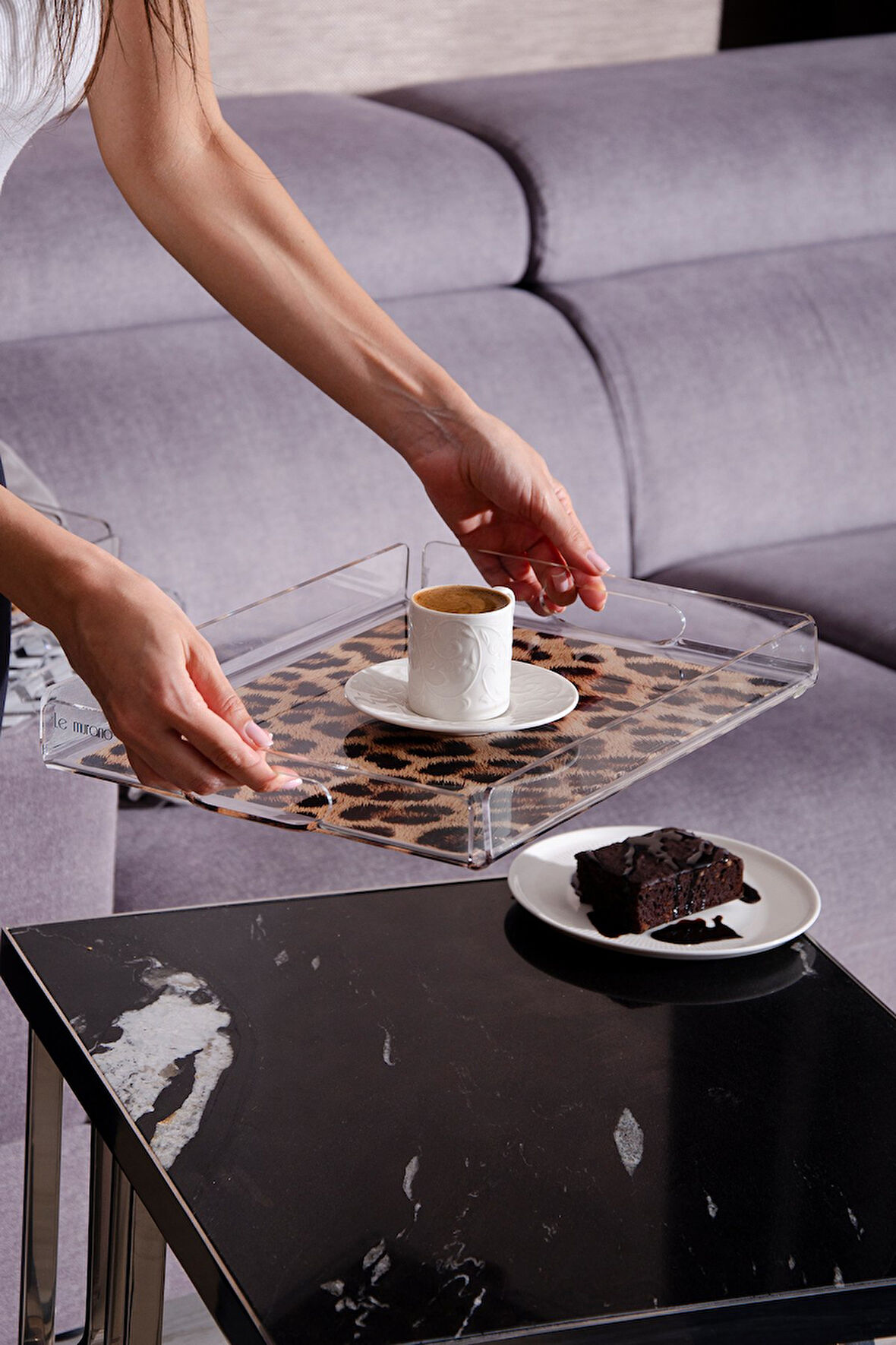 Wild Leopard Pleksi Tepsi L - 40x29,5 cm