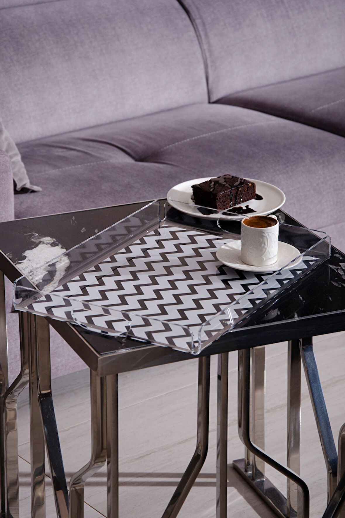 Line Zigzag Pleksi Tepsi L – 40x29,5 cm