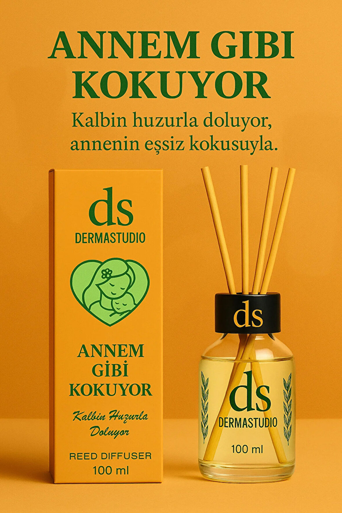 Annem Gibi Kokuyor – Tatlı & Yumuşak Premium Bambu Oda Kokusu, 100 ml