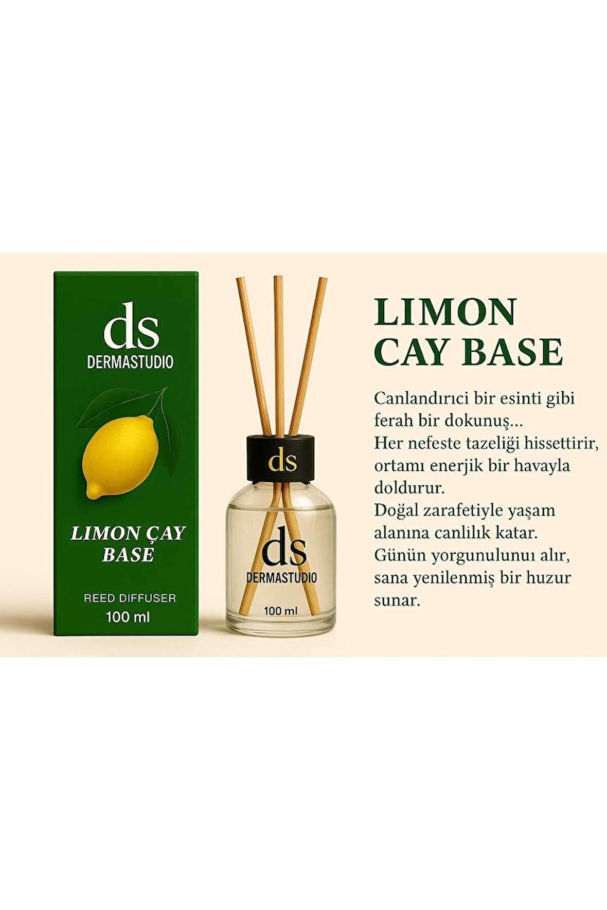 Limon Çay Base Bambu Oda Kokusu 100 ml – Ferah ve Kalıcı Çay Esintisi