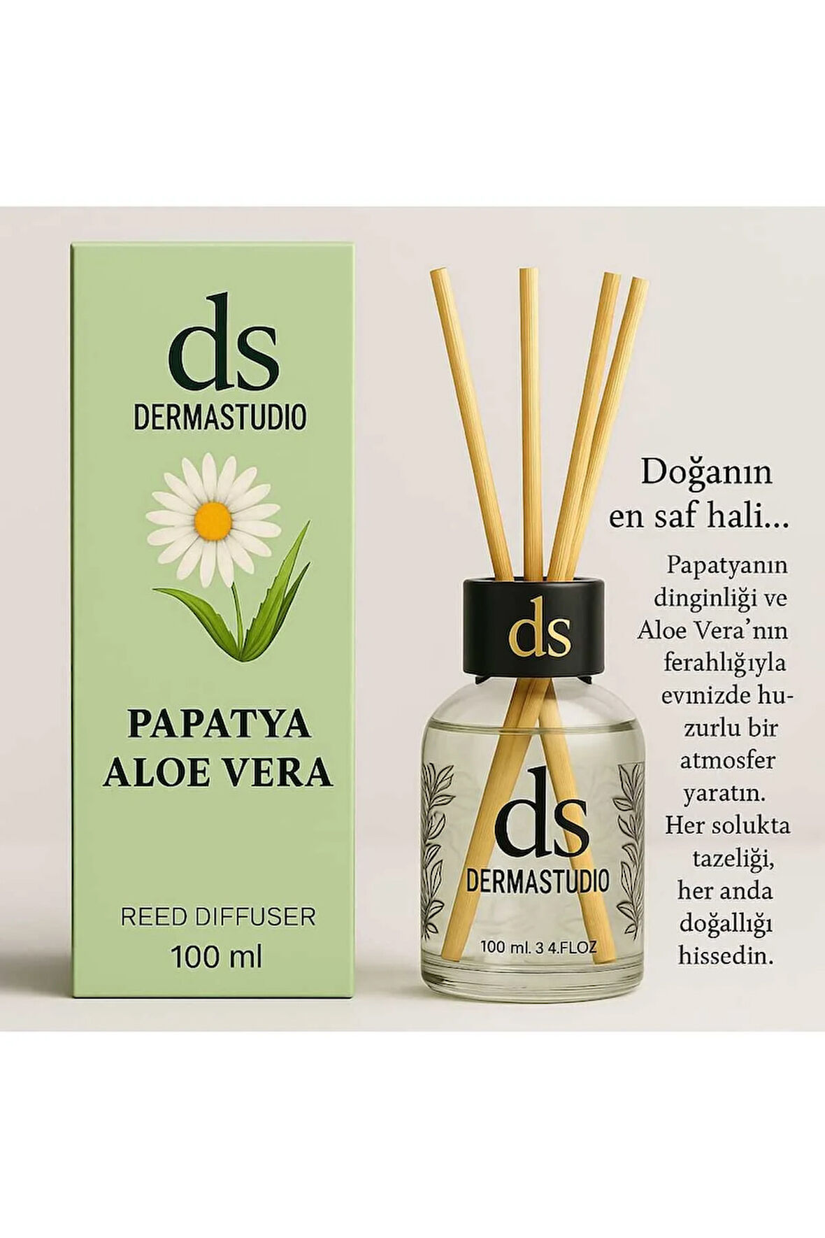 Papatya Aloe Vera Bambu Oda Kokusu 100 ml – Doğal ve Ferah Koku