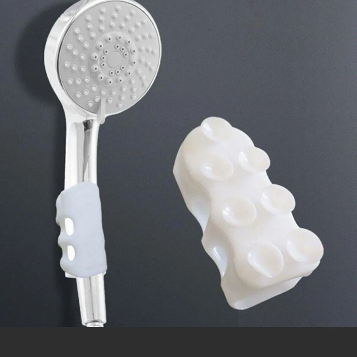 Mucit Home  Duş Başlığı Tutucu Vantuzlu Vakumlu Silikon Başlık Tutucu Aparat-tekli