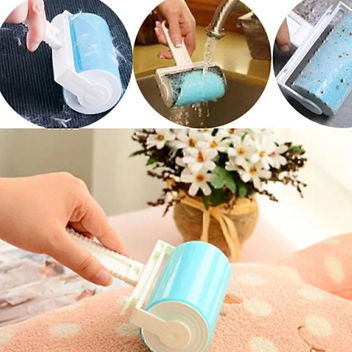 Mucit Home   Yıkanabilir Pratik Tüy Ve Toz Toplama Rulosu Aparat