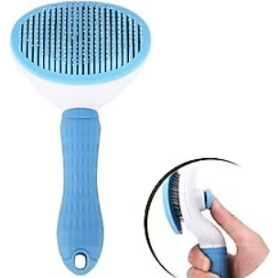 Mucit Home   Otomatik Tarak Temizlenen Tuşlu Evcil Hayvan Fırçası Kedi Köpek Tüy Toplayıcı Tarak silikon saplı mv