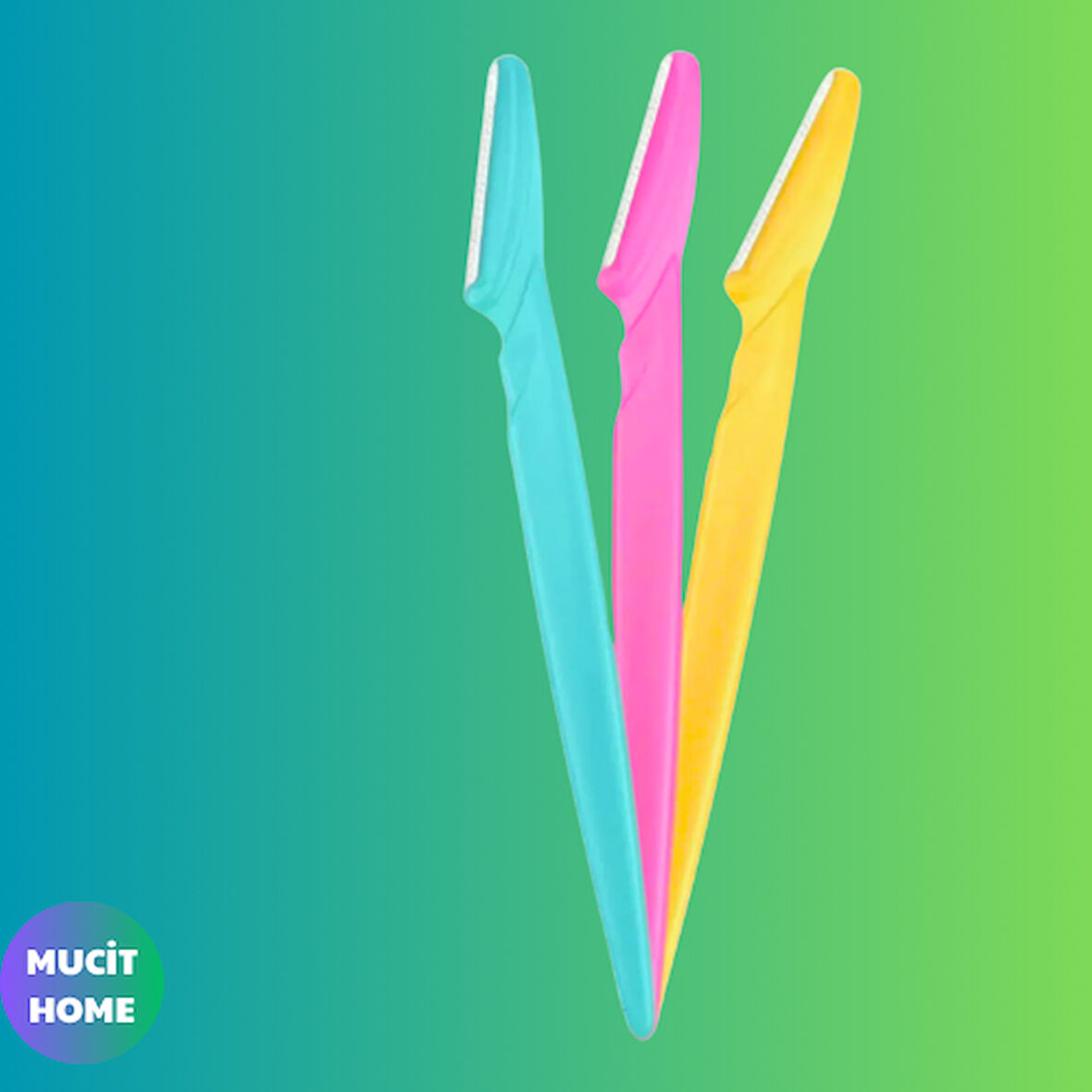 Mucit Home  Kaş Düzeltici Renkli Ustura 3'lü Çelik Set