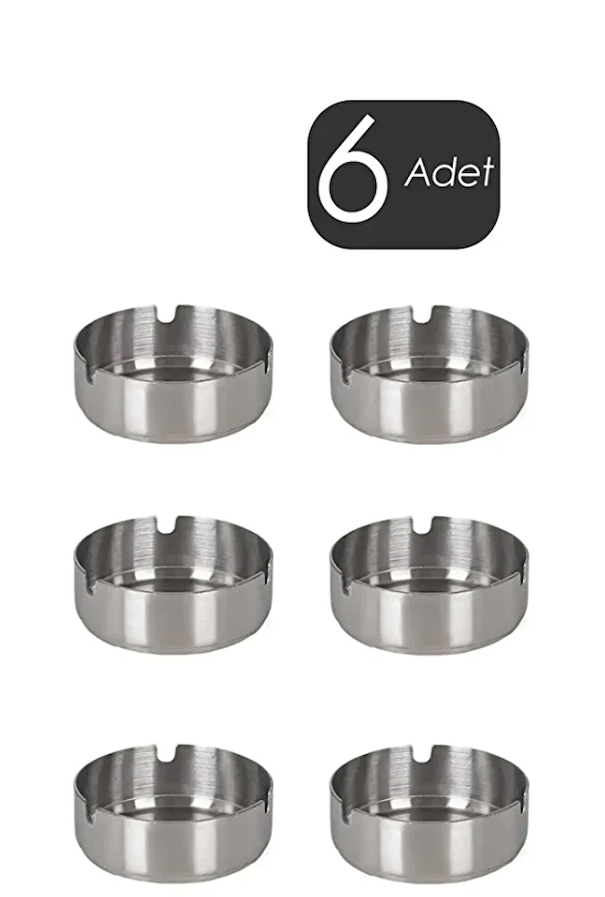 Küllük Metal Küllük Paslanmaz Çelik 6 lı Kül Tablası Küllük Seti