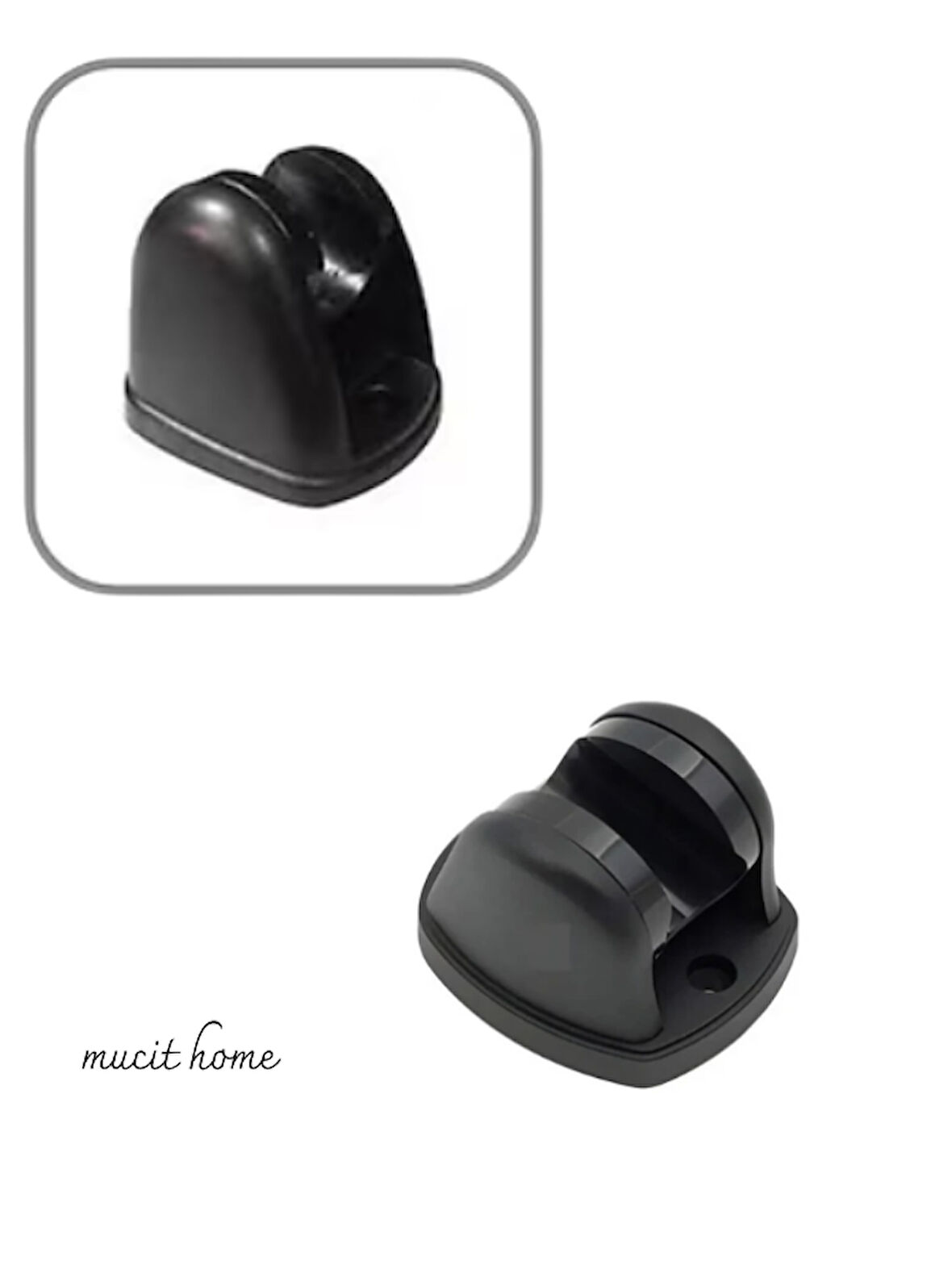 Mucit Home Siyah Mafsal Duş Başlığı Hortum Askısı 