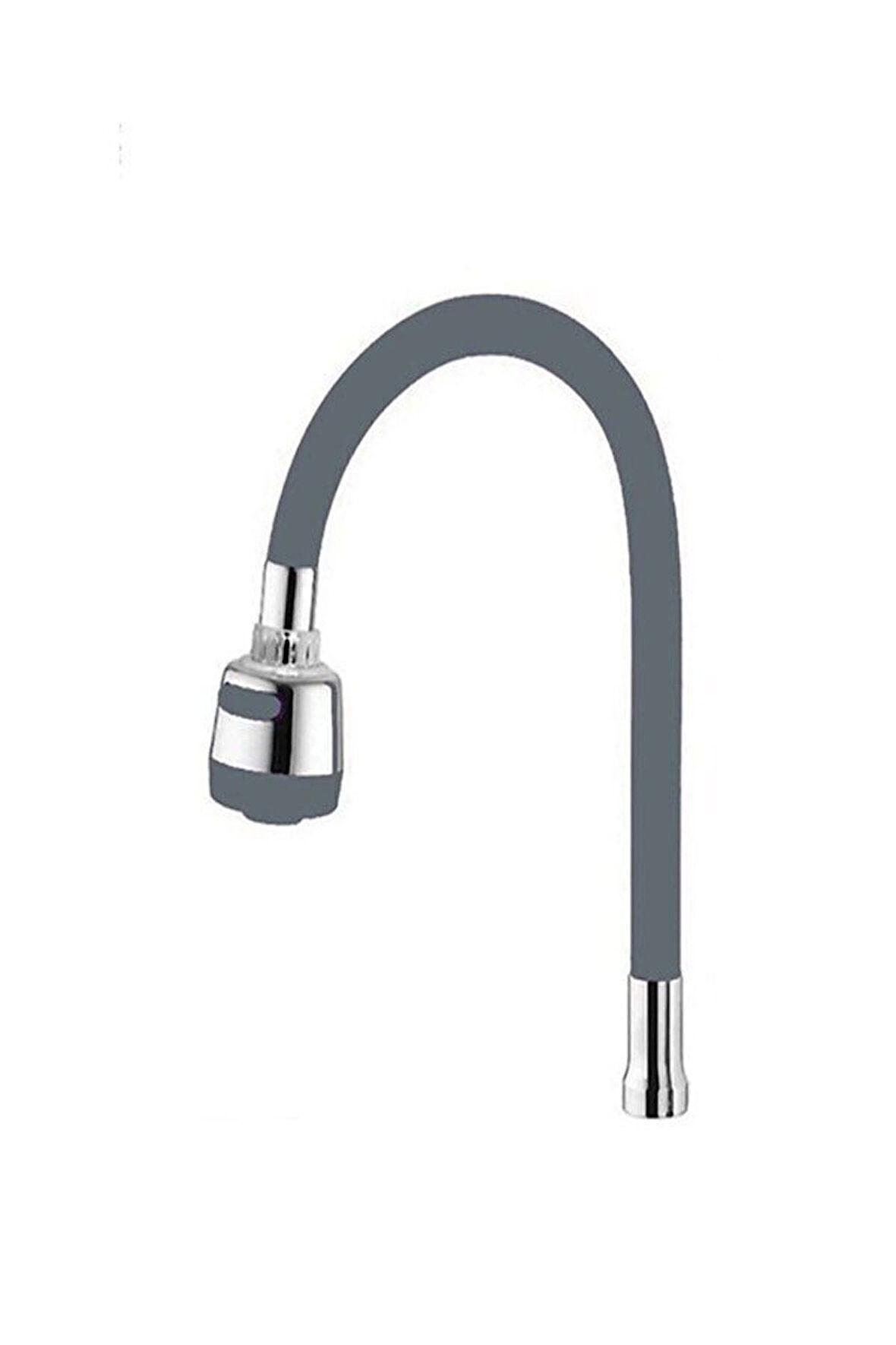 Mucit Home Gri Renkli Oynar Başlıklı Tasarruflu Silikon Musluk Başlığı Kubar