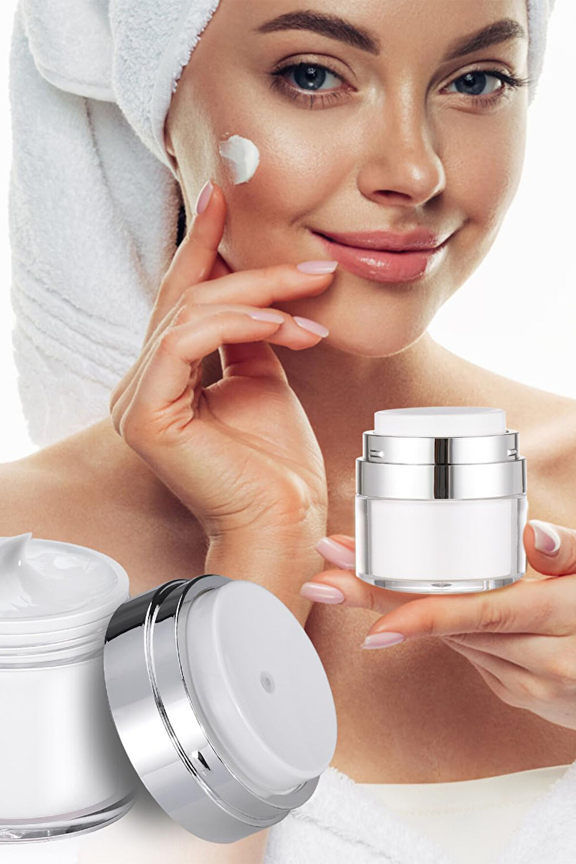 Mucit Home Şeffaf Krem Kutusu Doldurulabilir Pompalı Boş Krem Vücut Yağı Saklama Kutusu Cilt Bakım Seti