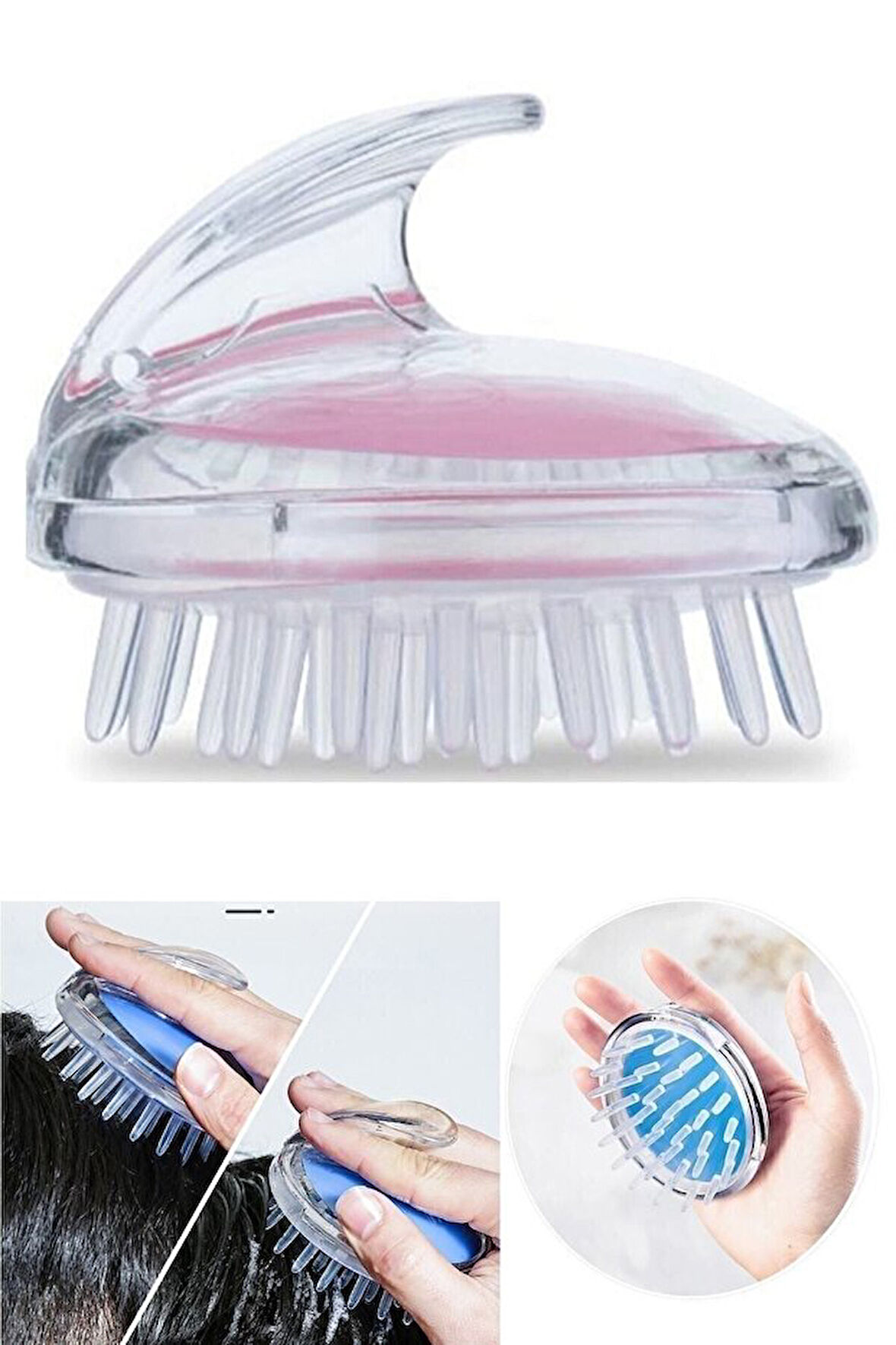 Mucit Home 2 adet Arındırıcı Saç Yıkama Şampuan Fırçası Ve Masaj Aleti