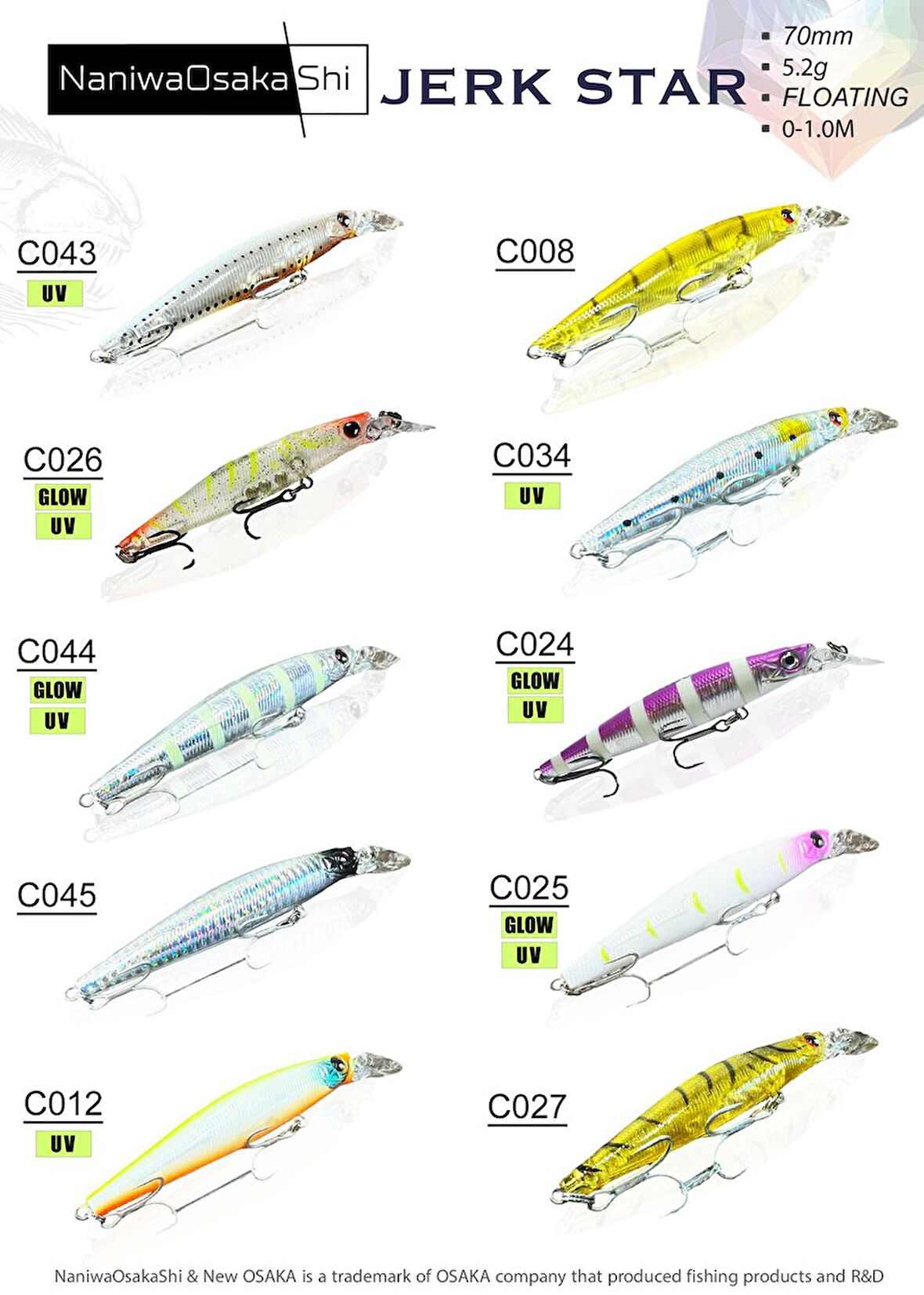 Osaka Jerk Star 70 mm 5.2 gr Floating Maket Balık C026