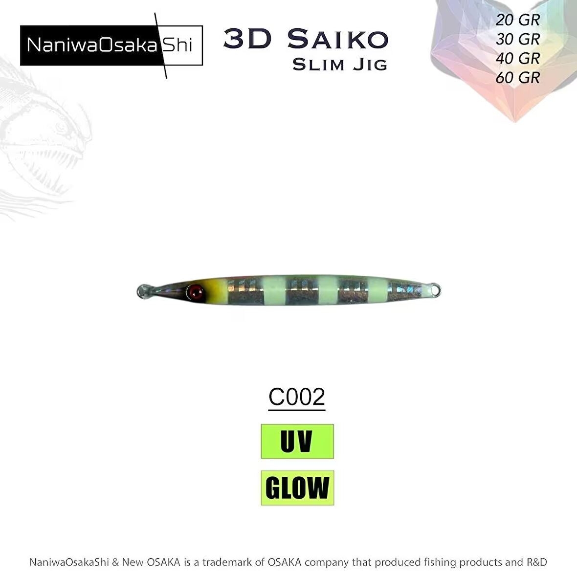 NaniwaOsakaShi 3D Saiko Slim Jig 20Gr C002
