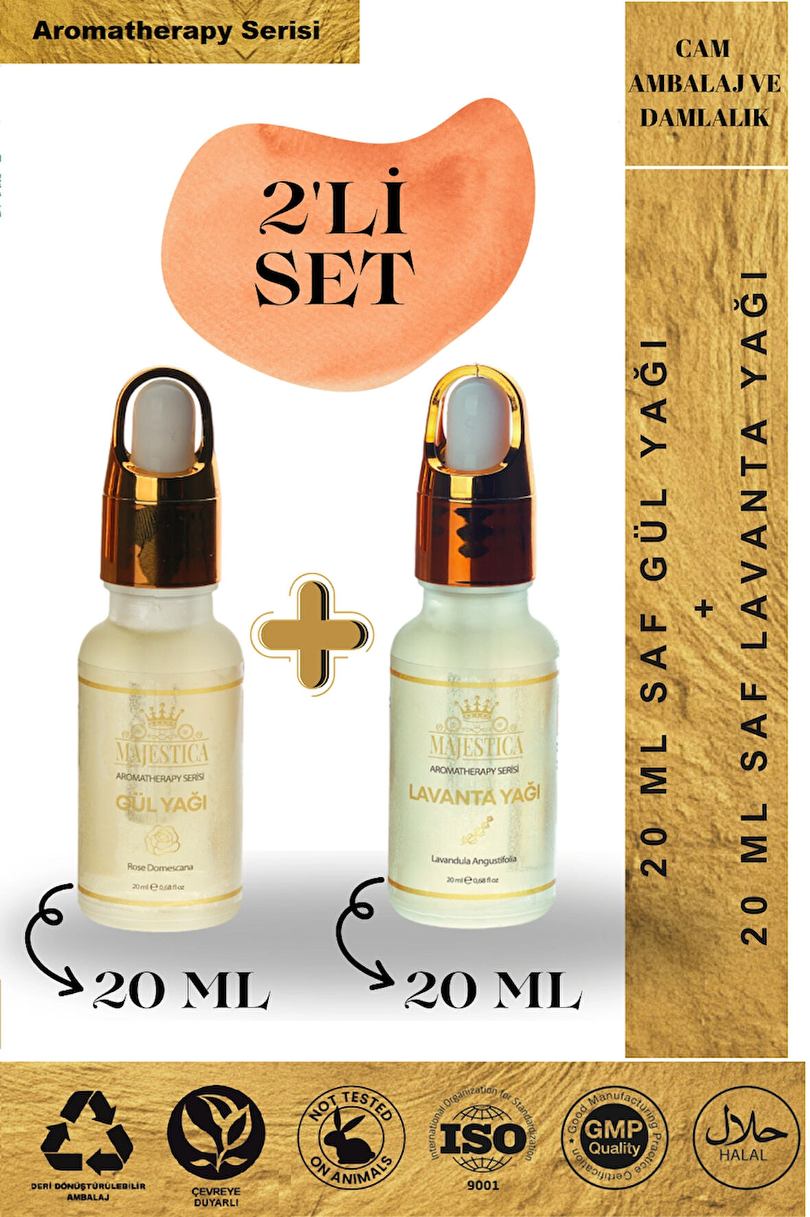 20 ml Gül Yağı + 20 ml Lavanta yağı 2'li Set