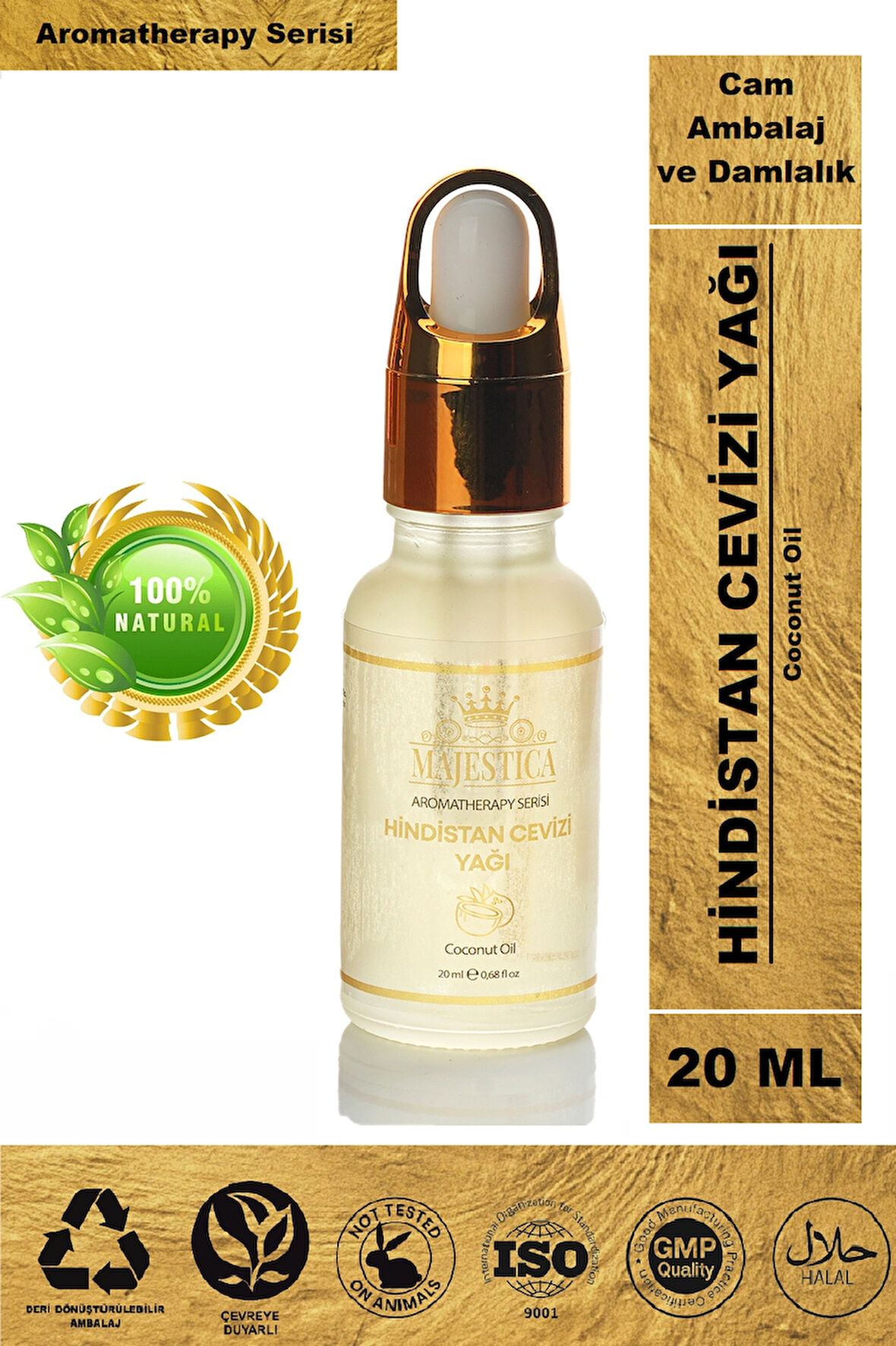 Hindistan Cevizi Yağı 20 ml %100 Saf Ve Doğal, Saç Ve Cilt Bakım Yağı