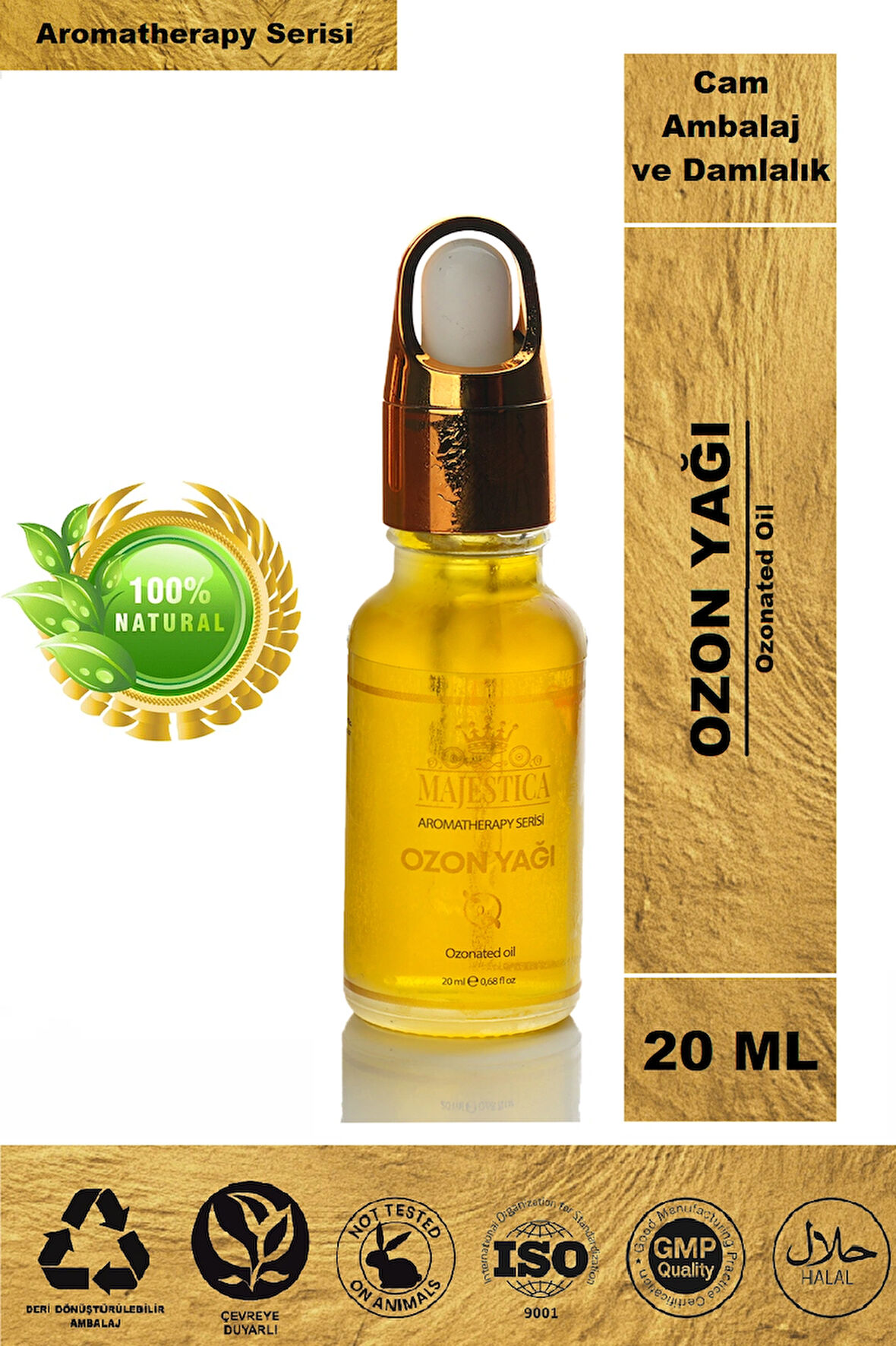 Ozon Yağı 20 ml %100 Doğal Ozanlanmış Zeytinyağı