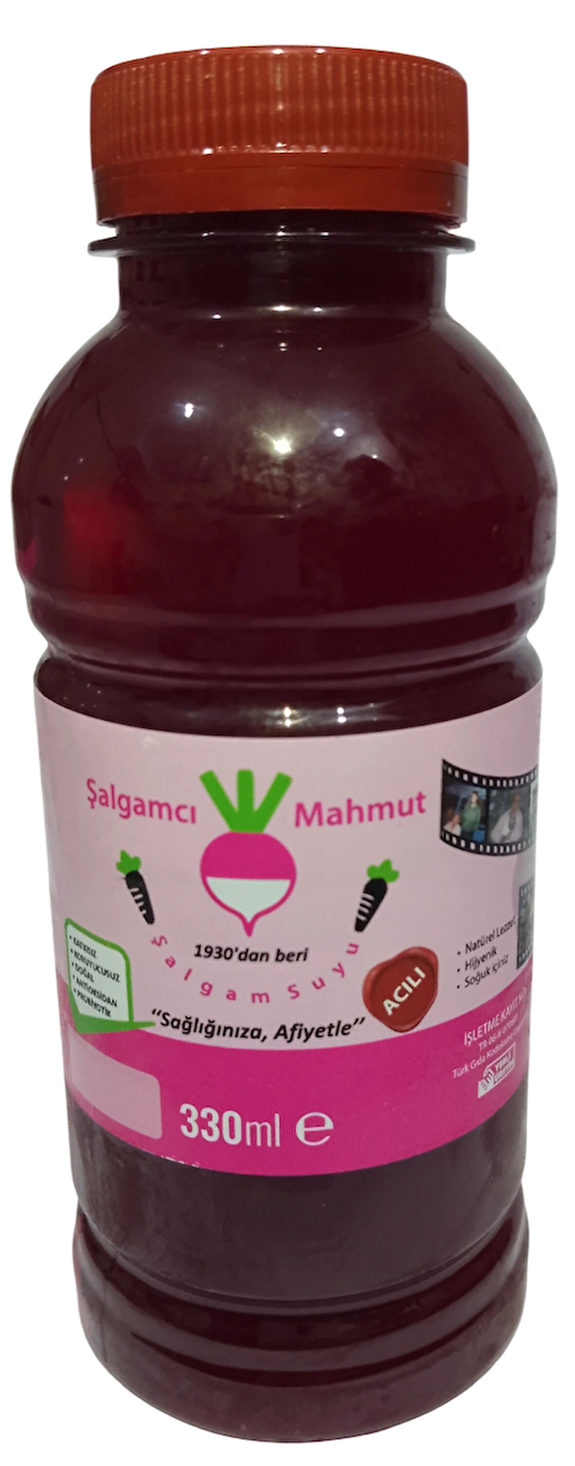 ŞALGAMCI MAHMUT – 12 adet 330 ML Pet Şişede HAVUÇLU Natürel Tarsus Şalgamı (Acılı/Acısız)