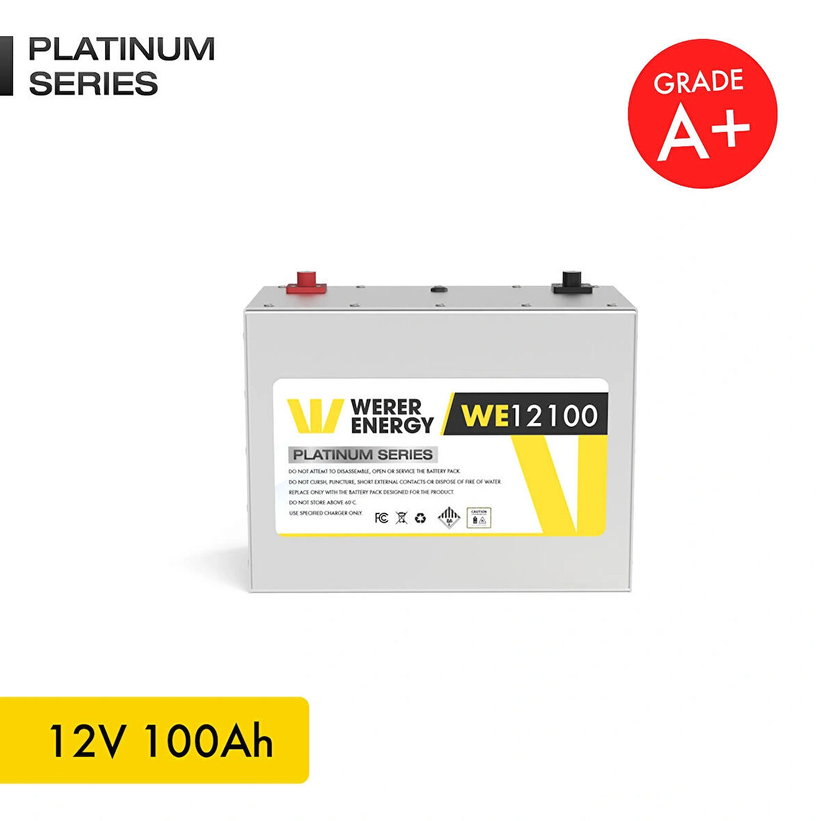 12V 100Ah LiFePO4 Platinum Series Bluetooth'lu Lityum Demir Fosfat Akü