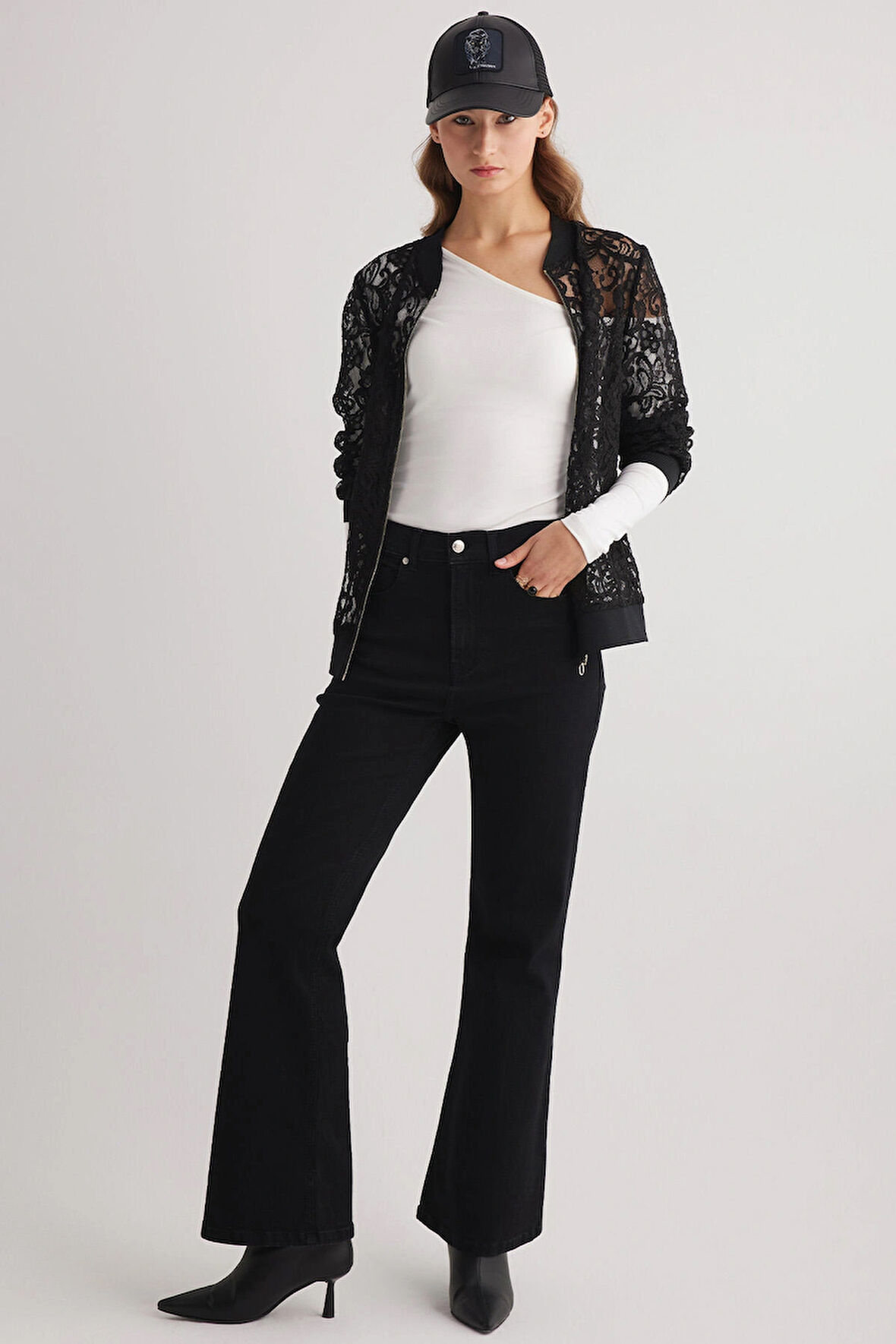 Milan 96 YÜKSEK BEL SİYAH İSPANYOL FLARE BOOTCUT JEANS KADIN