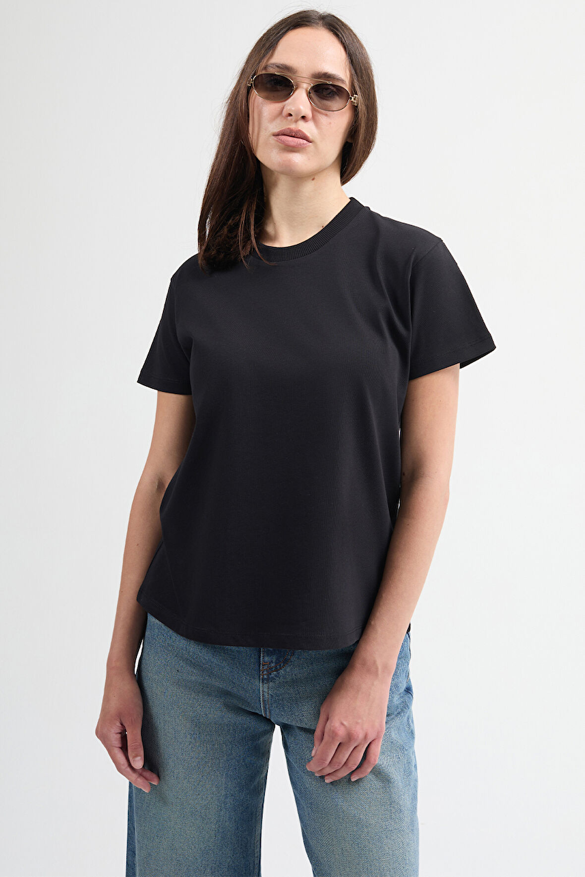 Victoria 80001 Regular Fit Siyah Kadın Basic T-Shirt