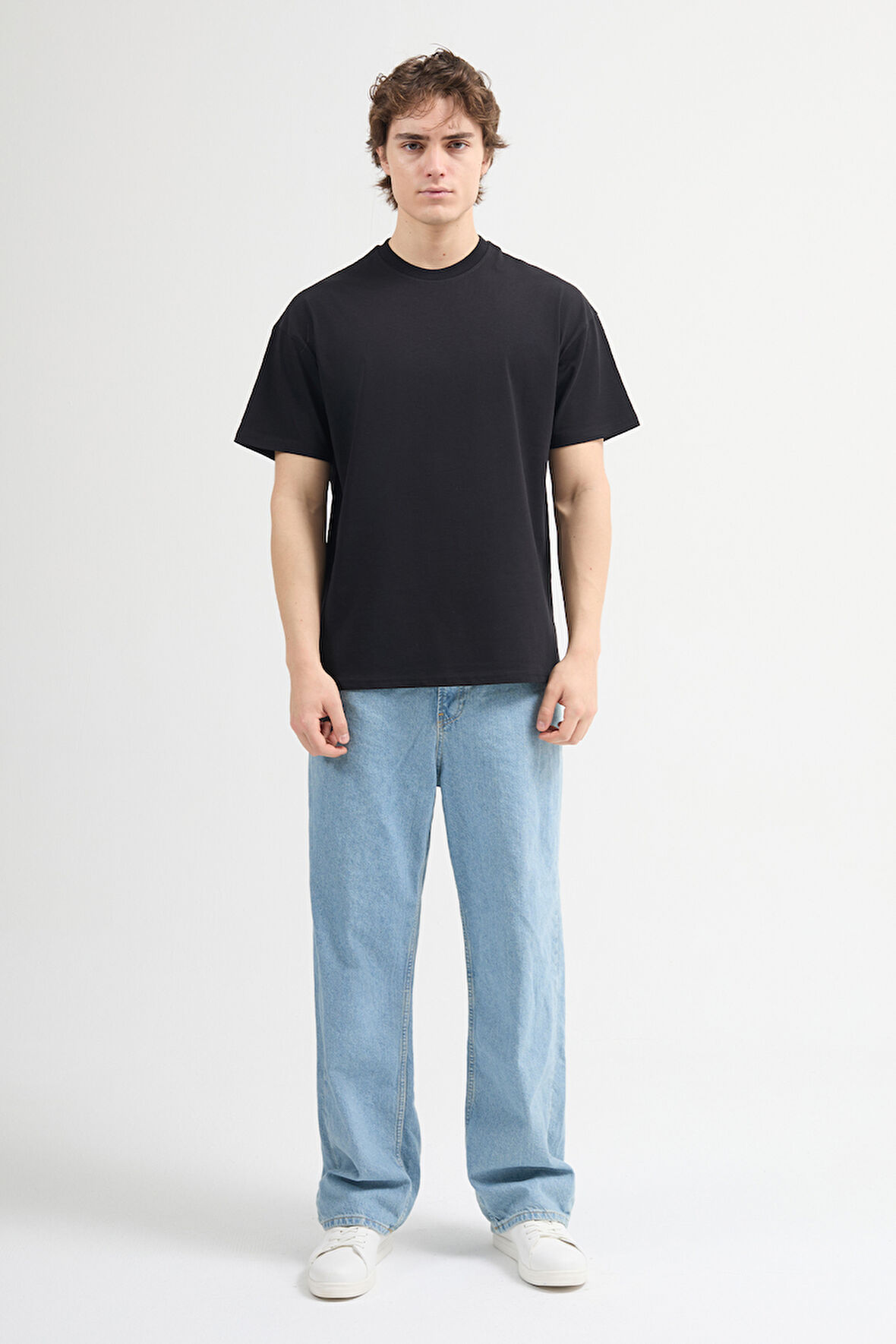 Ricardo 84002 Oversize Siyah Erkek Basic T-Shirt