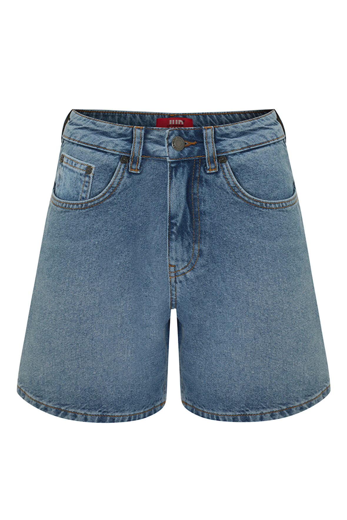 JUD Mona 699 Yüksek Bel Açık Mavi Regular Jeans Şort Kadın