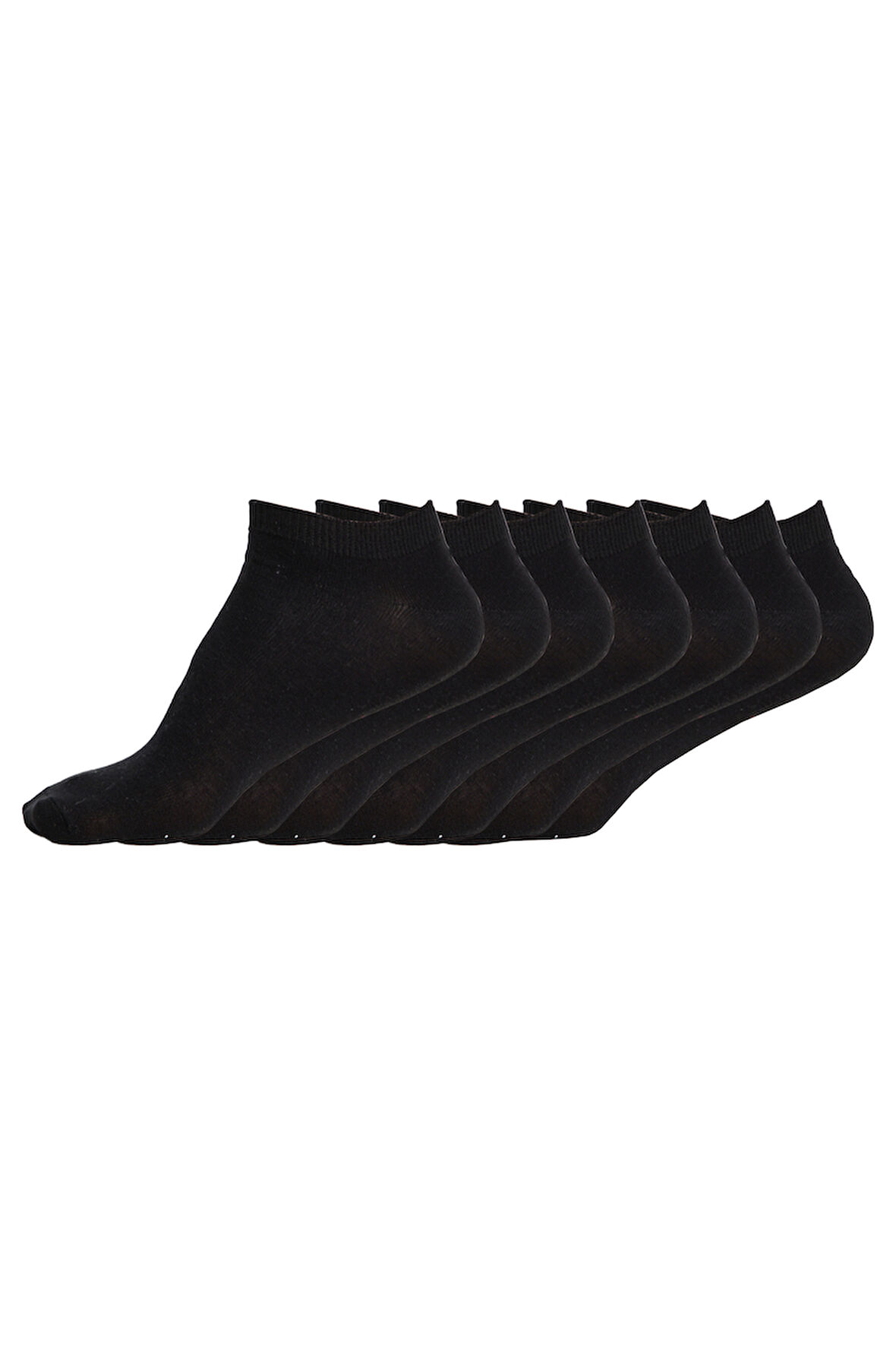 Likralı Pamuklu 7'li Penye Erkek Siyah Patik Çorap