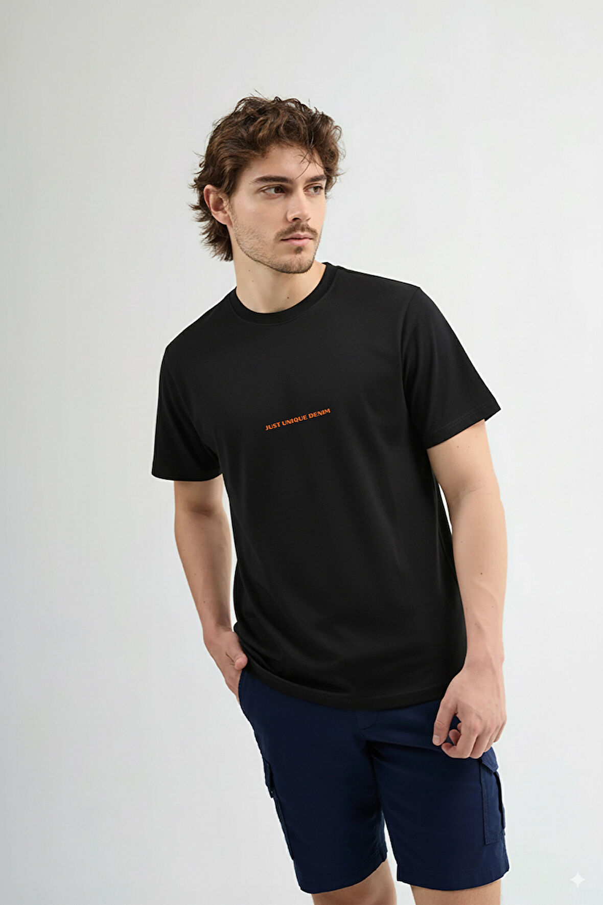 Eduardo 84004 Regular Fit Baskılı Siyah Erkek Basic T-Shirt
