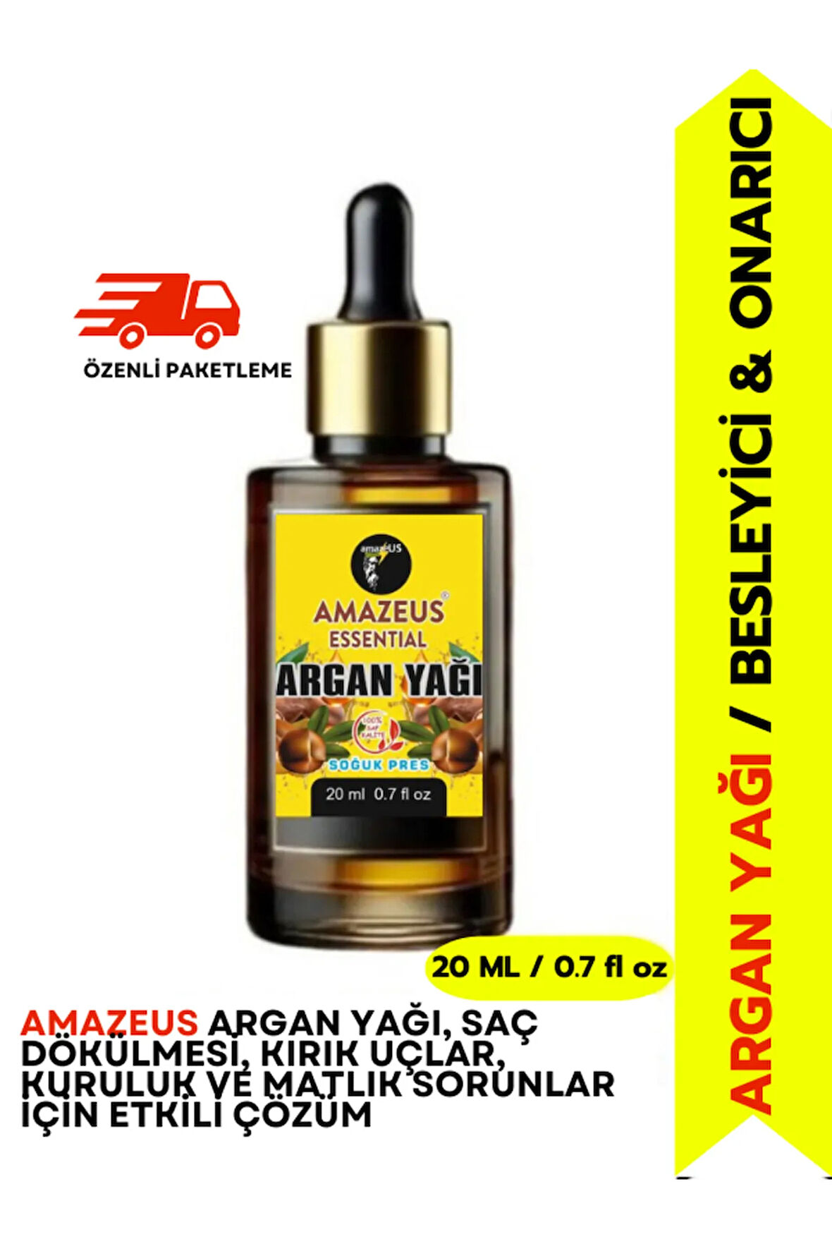 Argan Yağı (%100 SAF VE DOĞAL) Besleyici Etki 20 ml / 0.7 Fl Oz