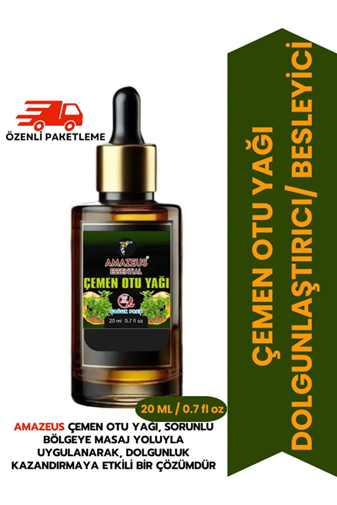 ÇEMEN OTU YAĞI (%100 SAF VE DOĞAL) BESLEYİCİ ETKİ 20 ML / 0.7 fl oz