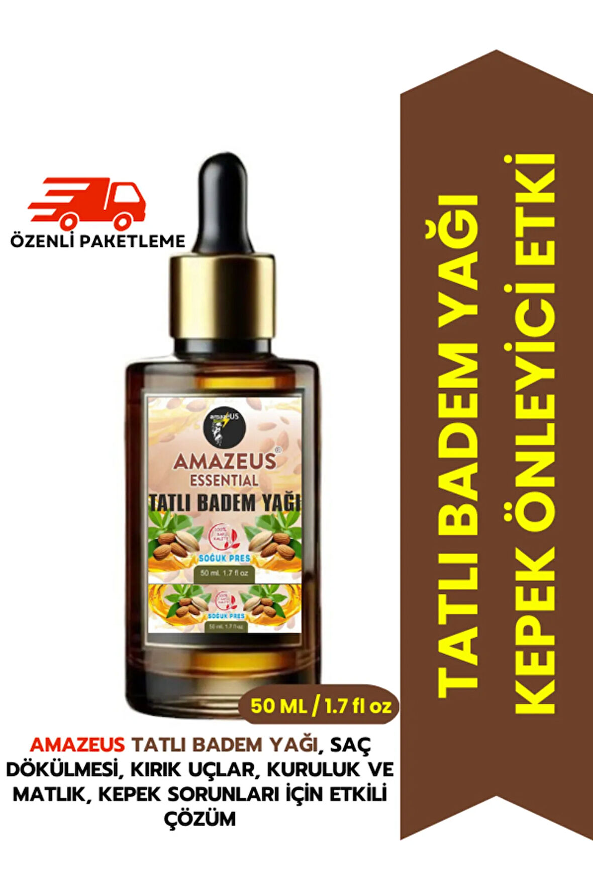 TATLI BADEM YAĞI (%100 SAF VE DOĞAL) BESLEYİCİ ETKİ 50 ML / 1.7 fl oz