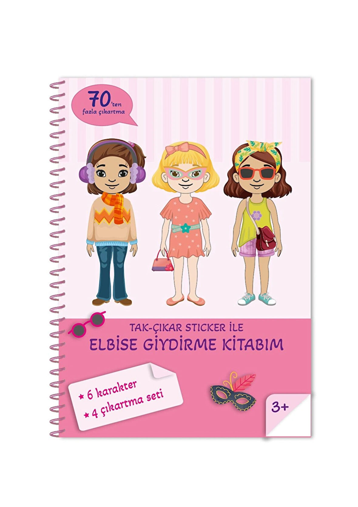 Bitmeyen Tükenmeyen Elbise Giydirme Temalı Tak Çıkar Sticker Boyama Kitabı