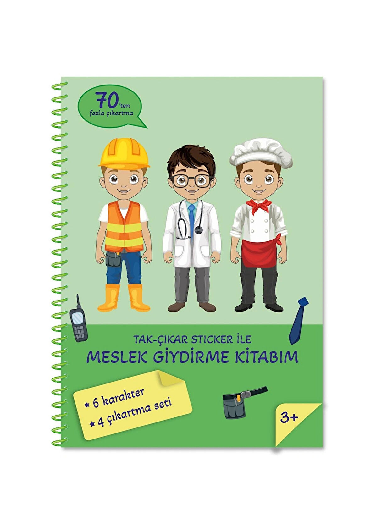 Bitmeyen Tükenmeyen Meslekler Temalı Tak Çıkar Sticker Boyama Kitabı
